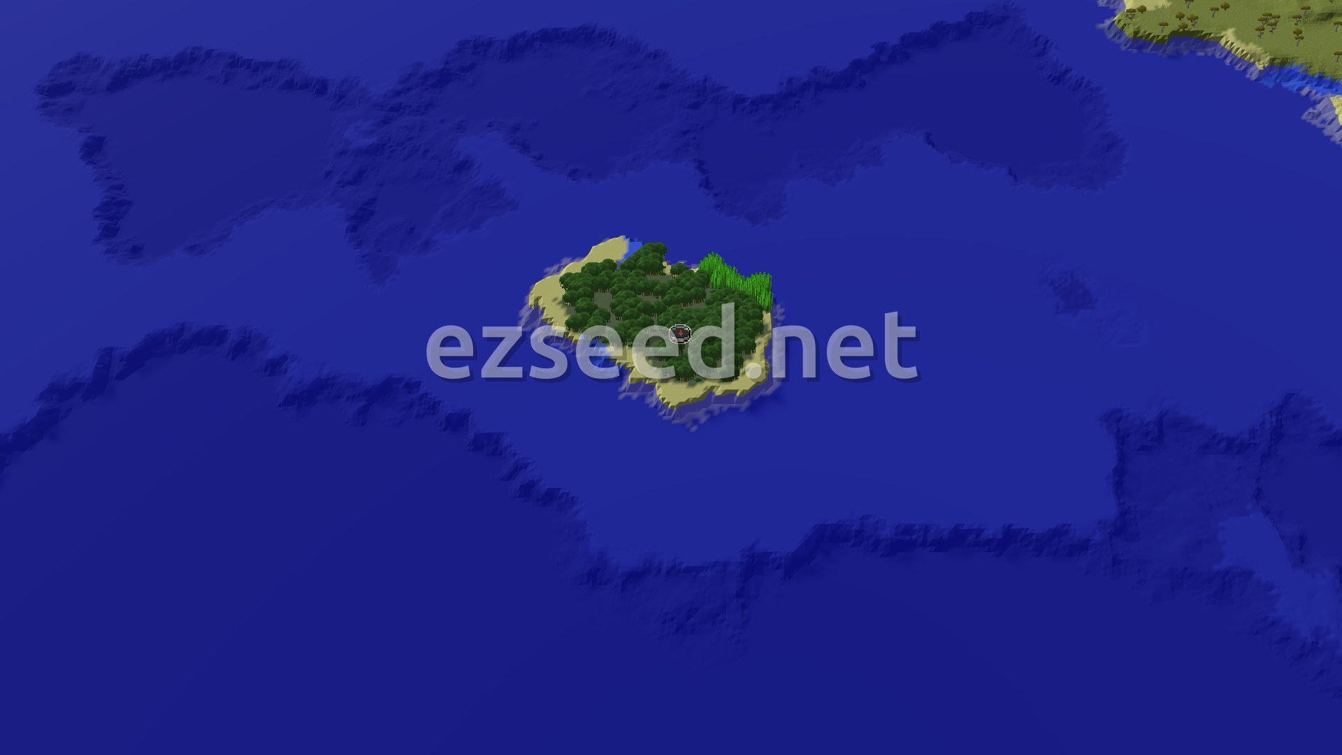 Aerial Minecraft seed map — An Island Start with Underground Riches