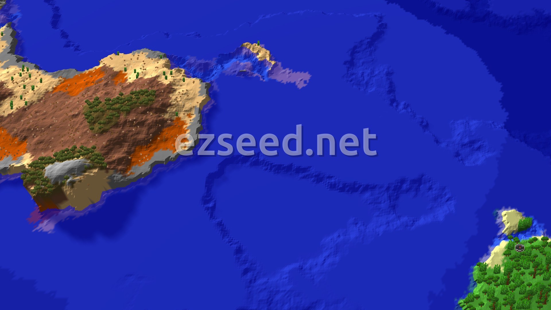 Aerial Minecraft seed map — Ocean Explorer: A Seed for Water-Loving Adventurers