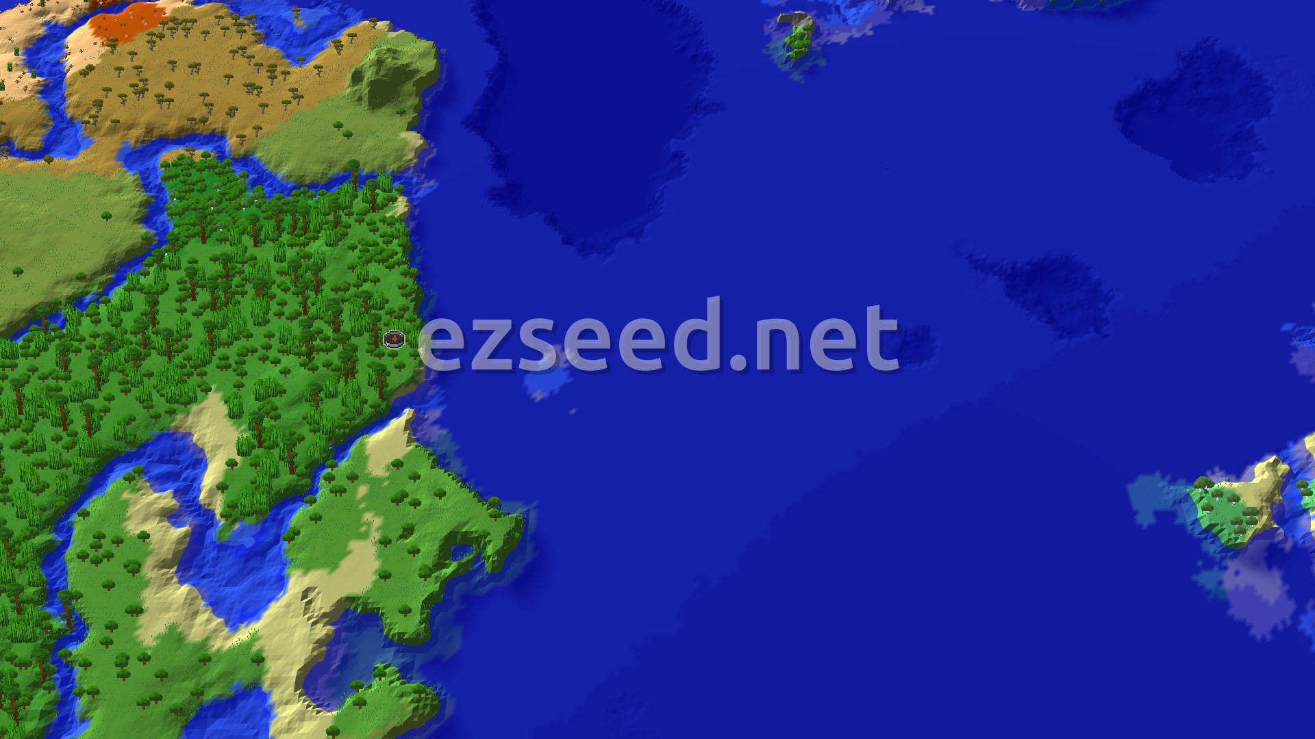 Aerial Minecraft seed map — Jungle Spawn with Nearby Trial Chambers