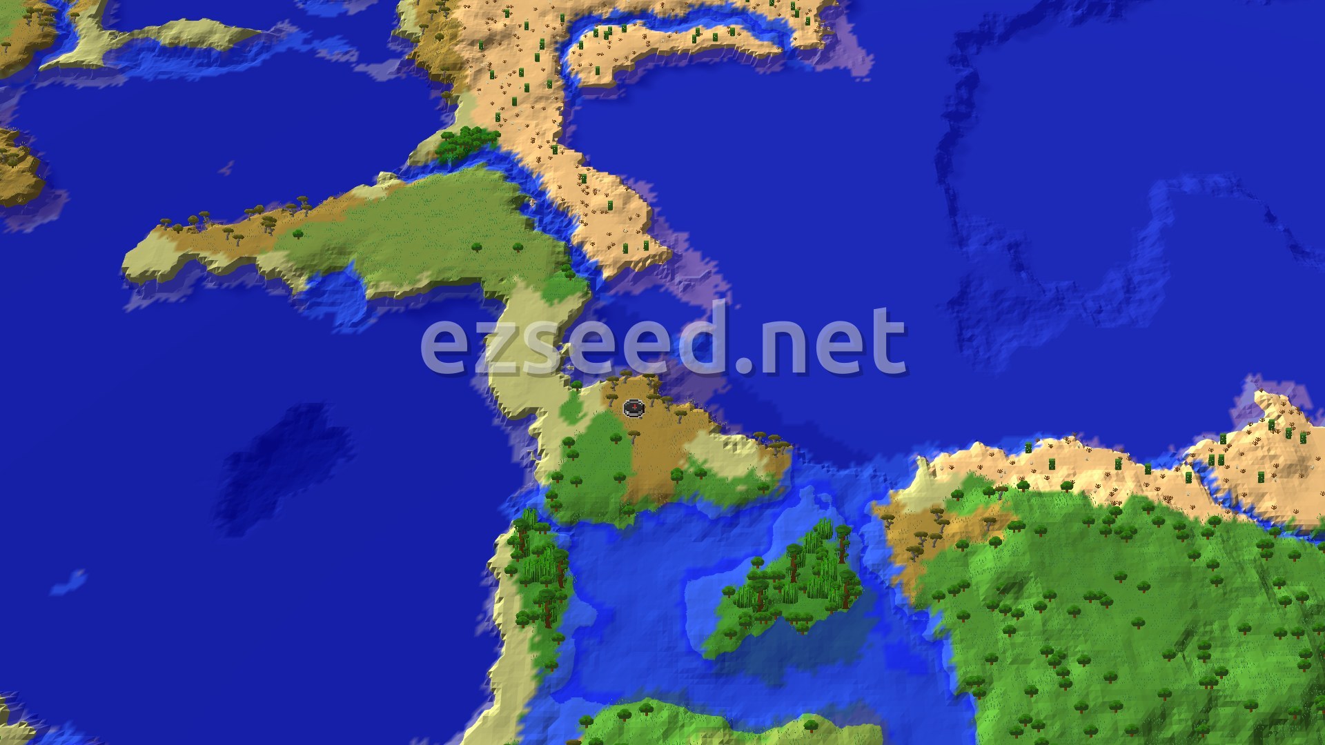 Aerial Minecraft seed map — Trial Chambers Near Savanna Spawn