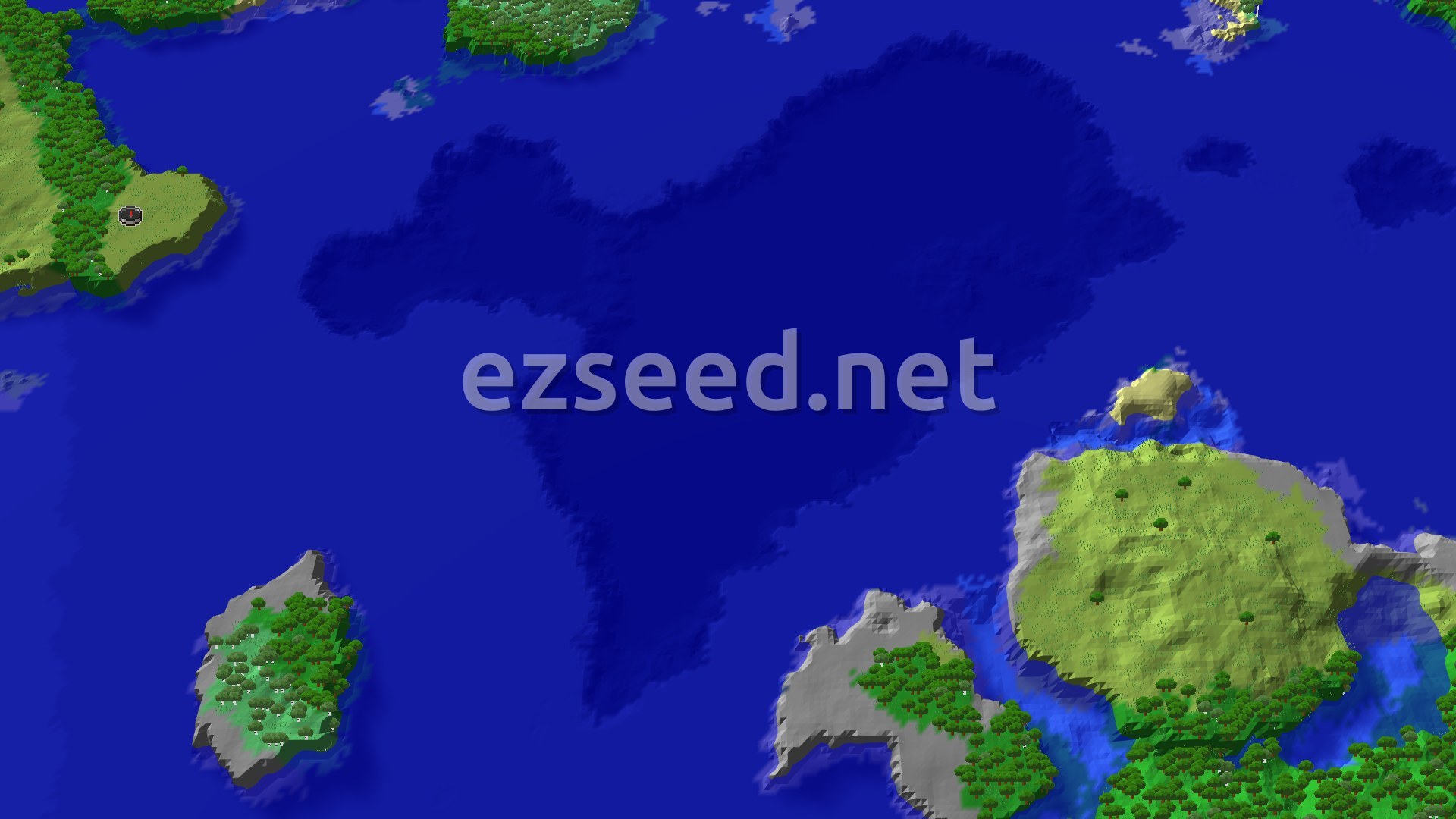 Aerial Minecraft seed map — Ocean Spawns and Distant Jungles for Patient Explorers