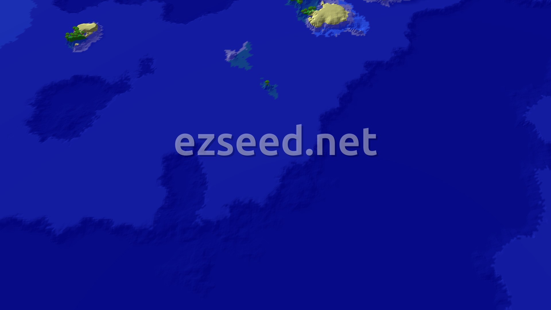 Aerial Minecraft seed map — Ocean Spawns and Nearby Trial Chambers