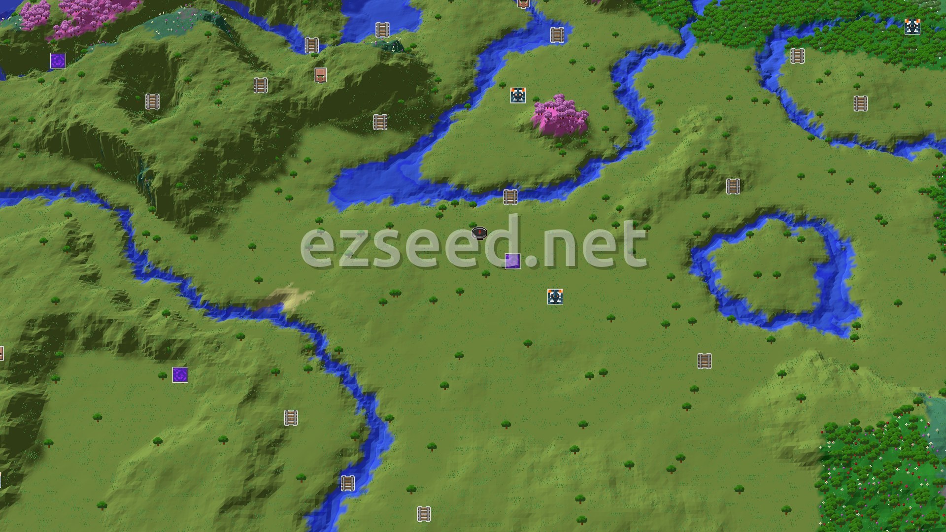 Aerial Minecraft seed map — A Seed for Quick Starts and Cherry Grove Views