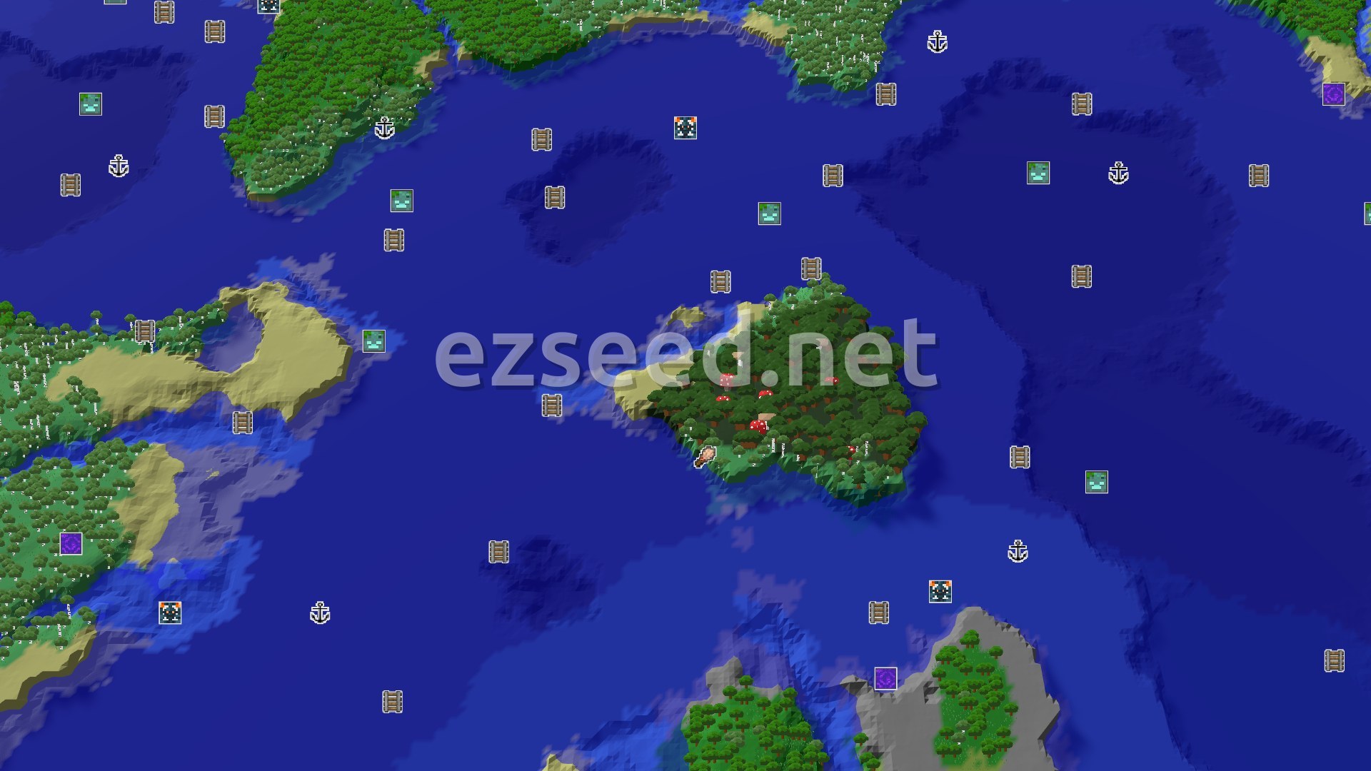 Aerial Minecraft seed map — A Seed for Seafarers and Coastal Explorers
