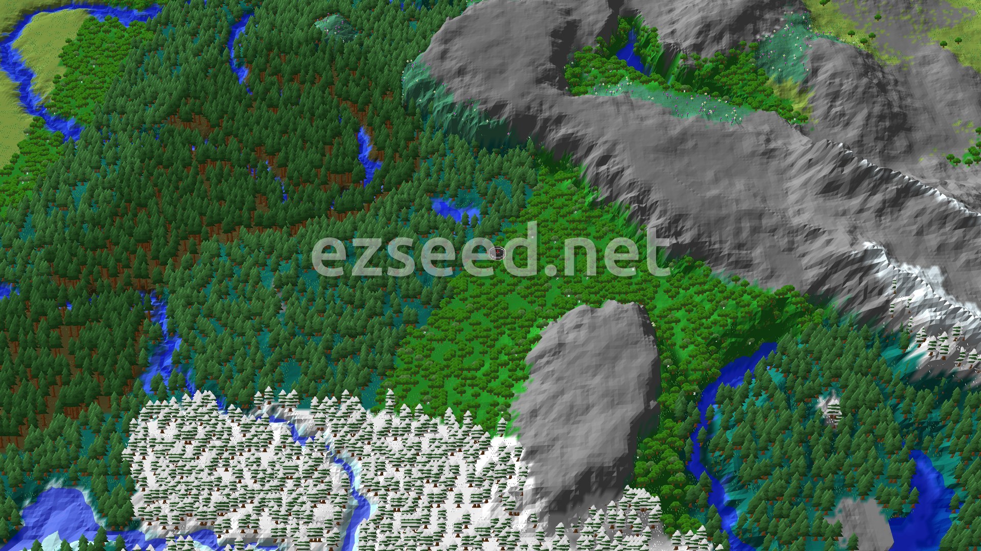 Aerial Minecraft seed map — Forest Spawn With Fast Trial Chambers