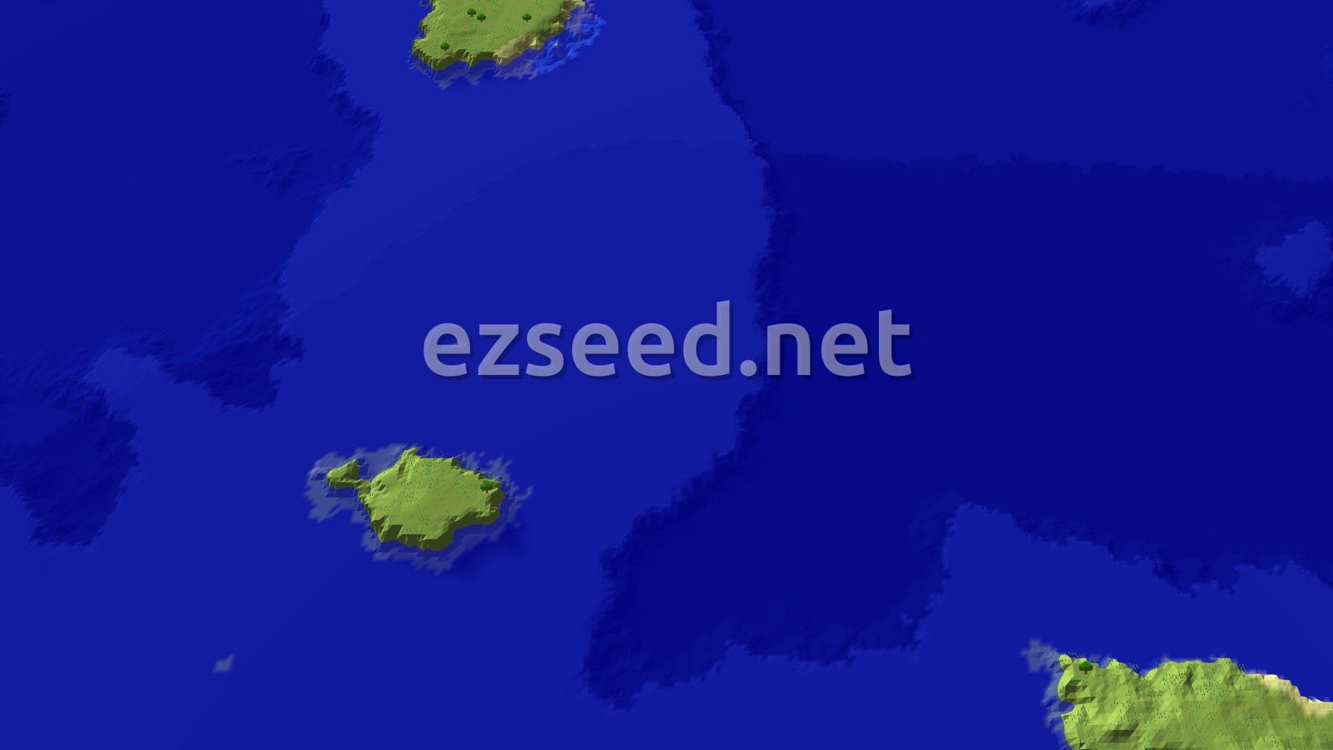 Aerial Minecraft seed map — Island Spawn with Nearby Trial Chambers