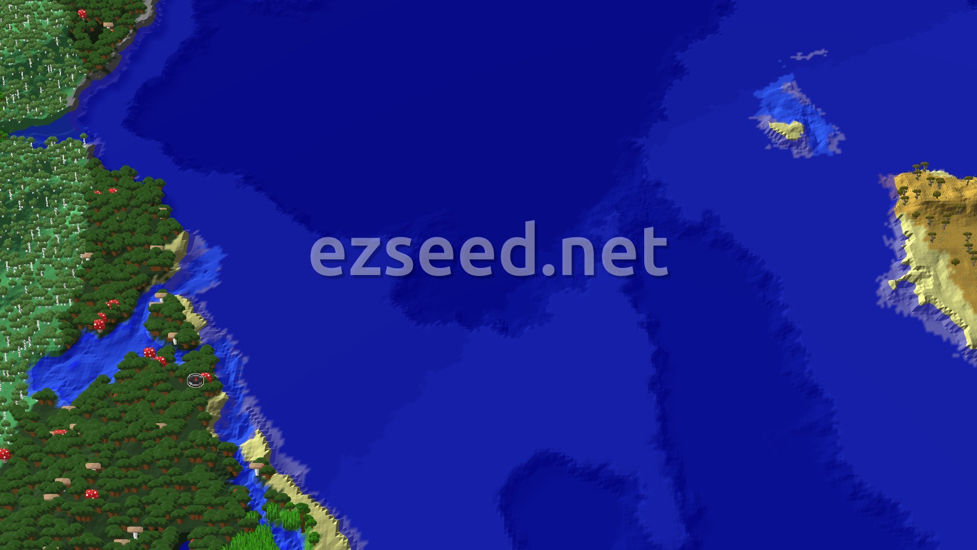 Aerial Minecraft seed map — Dark Forest Spawn with Close Trial Chambers
