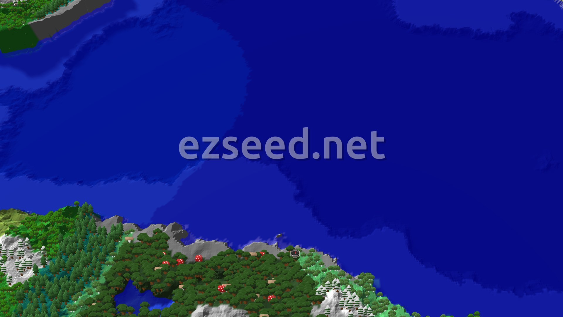Aerial Minecraft seed map — Woodland Mansion with Nearby Trial Chambers
