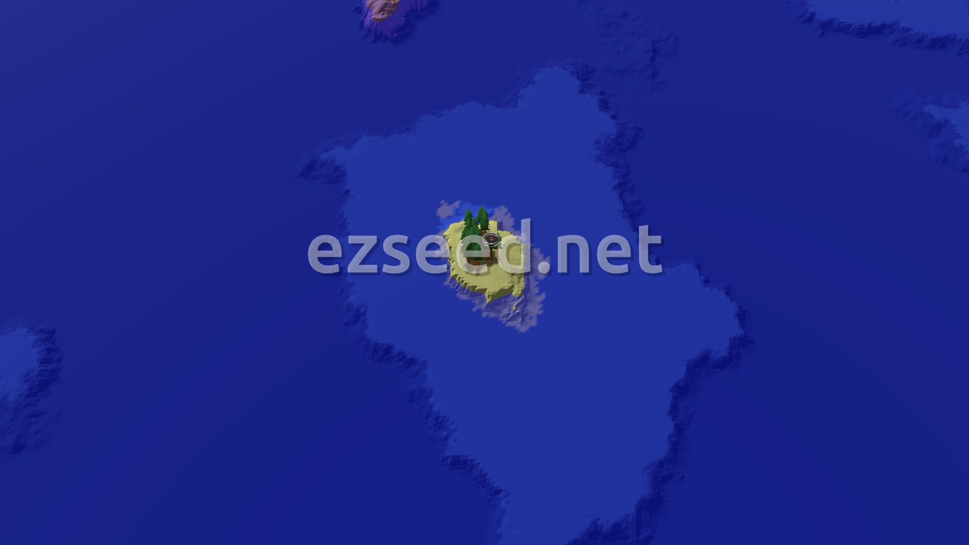 Aerial Minecraft seed map — A Taiga Spawn with Ocean Exploration Potential