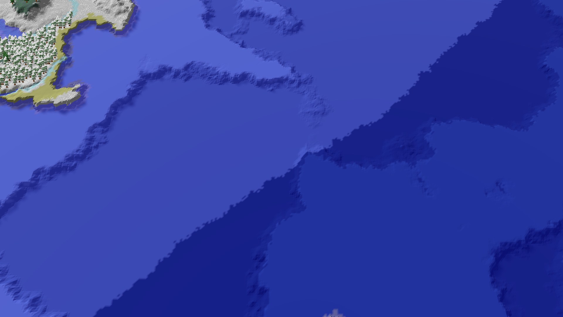 Aerial Minecraft seed map — Ocean Exploration Seed with Distant Wonders