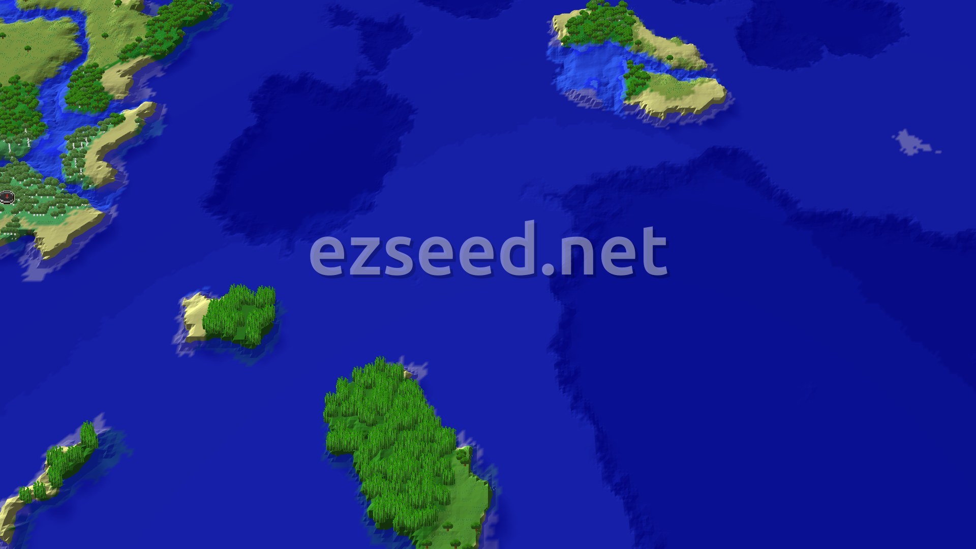 Aerial Minecraft seed map — Birch Forest Spawn with Nearby Trial Chambers