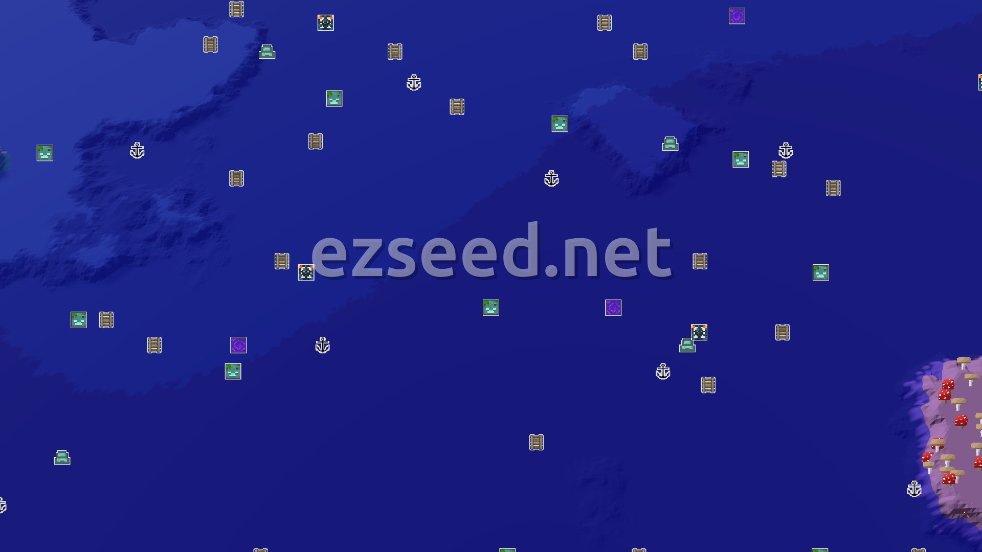 Aerial Minecraft seed map — Spawn in a Forest, Explore Coastal Structures