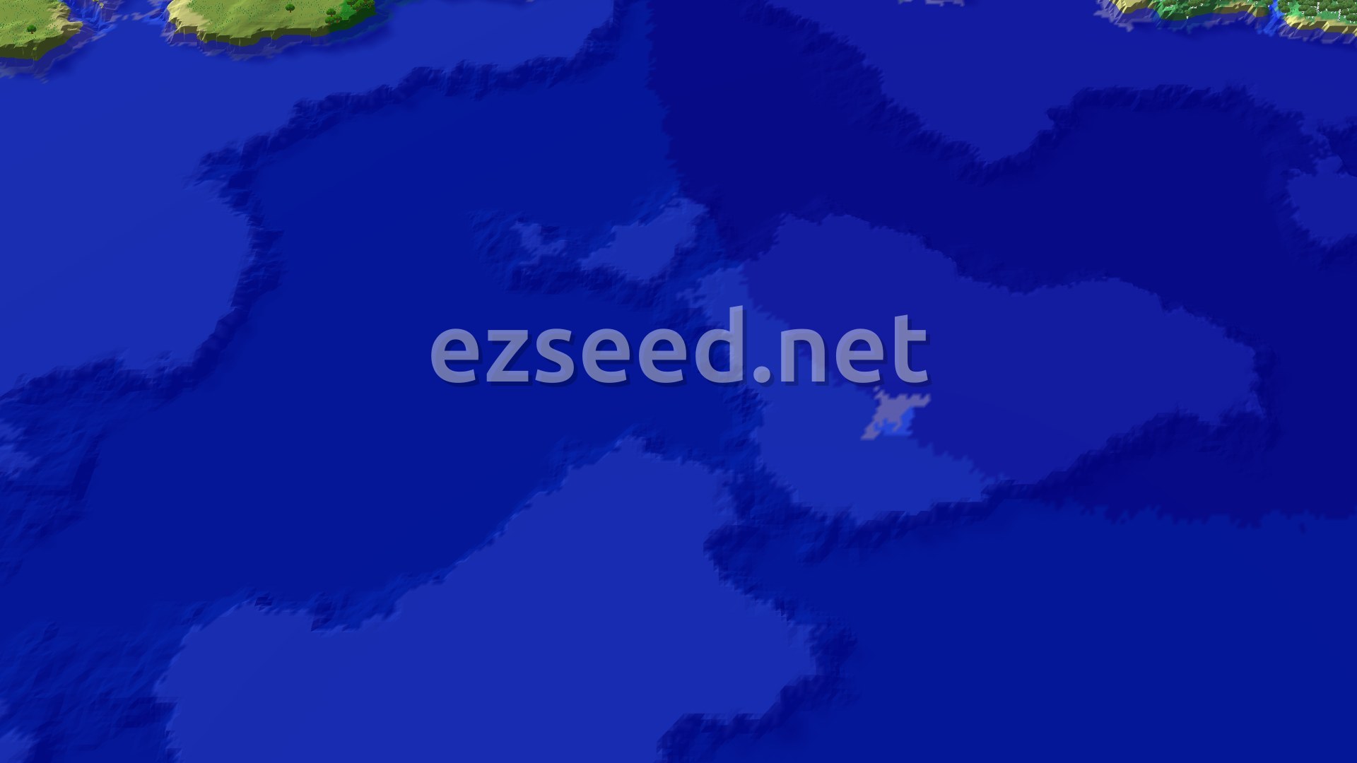 Aerial Minecraft seed map — Minecraft Seed: Mineshaft Near Spawn, Ocean All Around