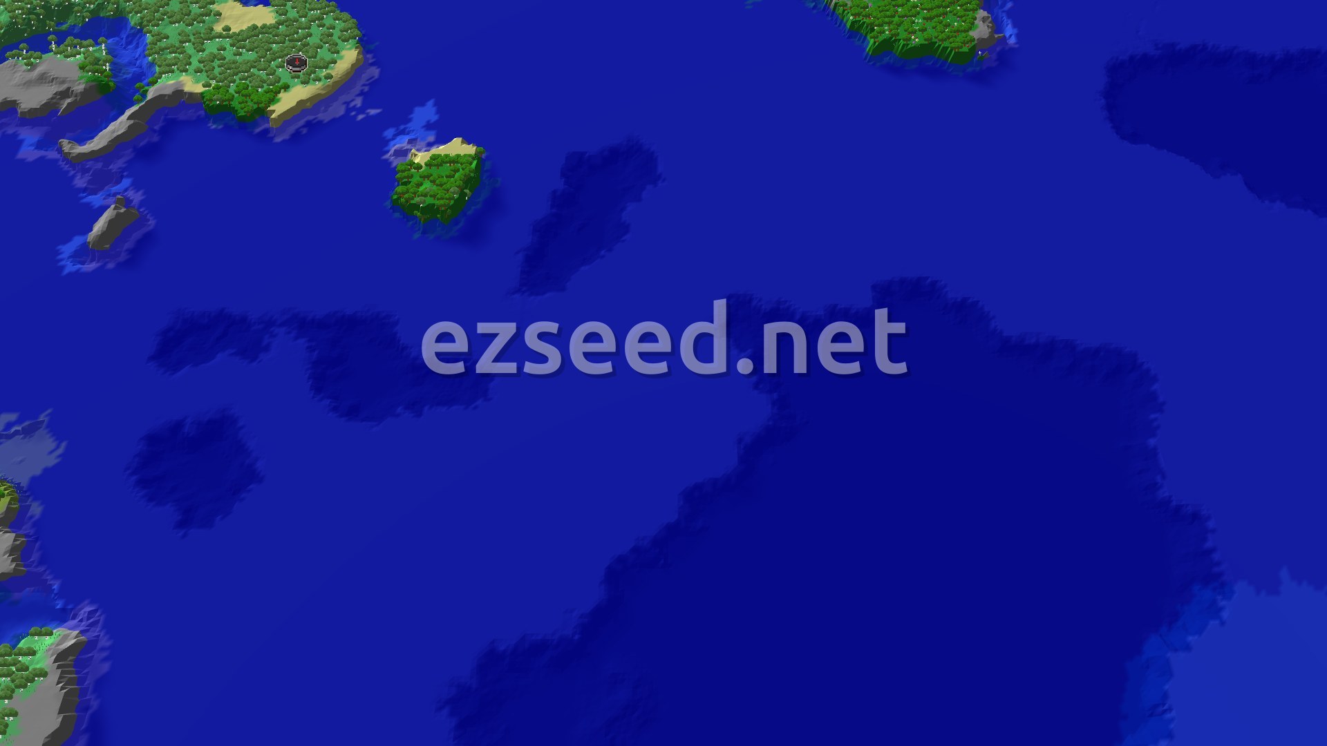 Aerial Minecraft seed map — Trial Chambers Near an Ocean Monument