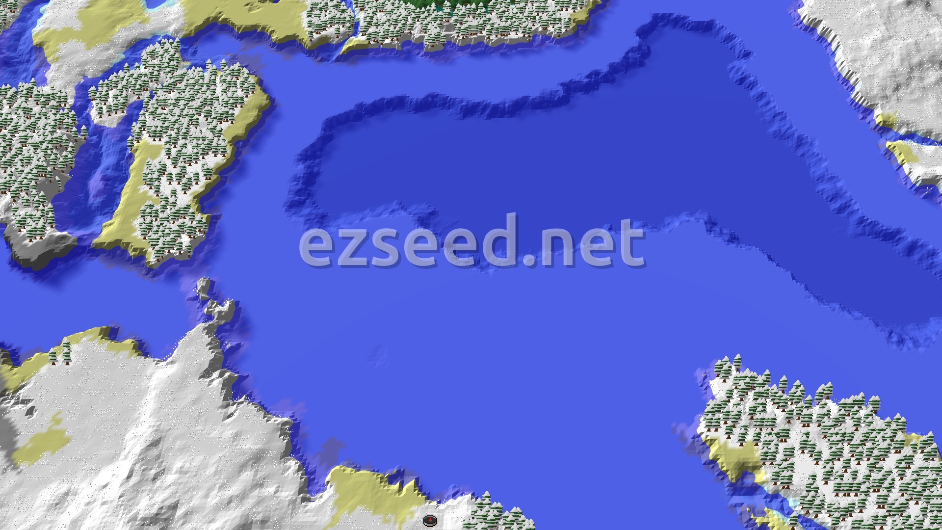 Aerial Minecraft seed map — A Cold Start With Close Underground Loot