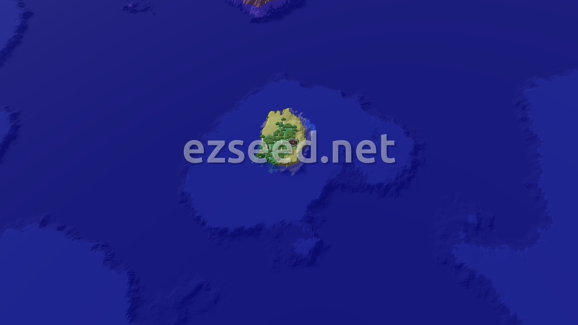 Aerial Minecraft seed map — Ocean Sprawl with Underground Riches at Spawn