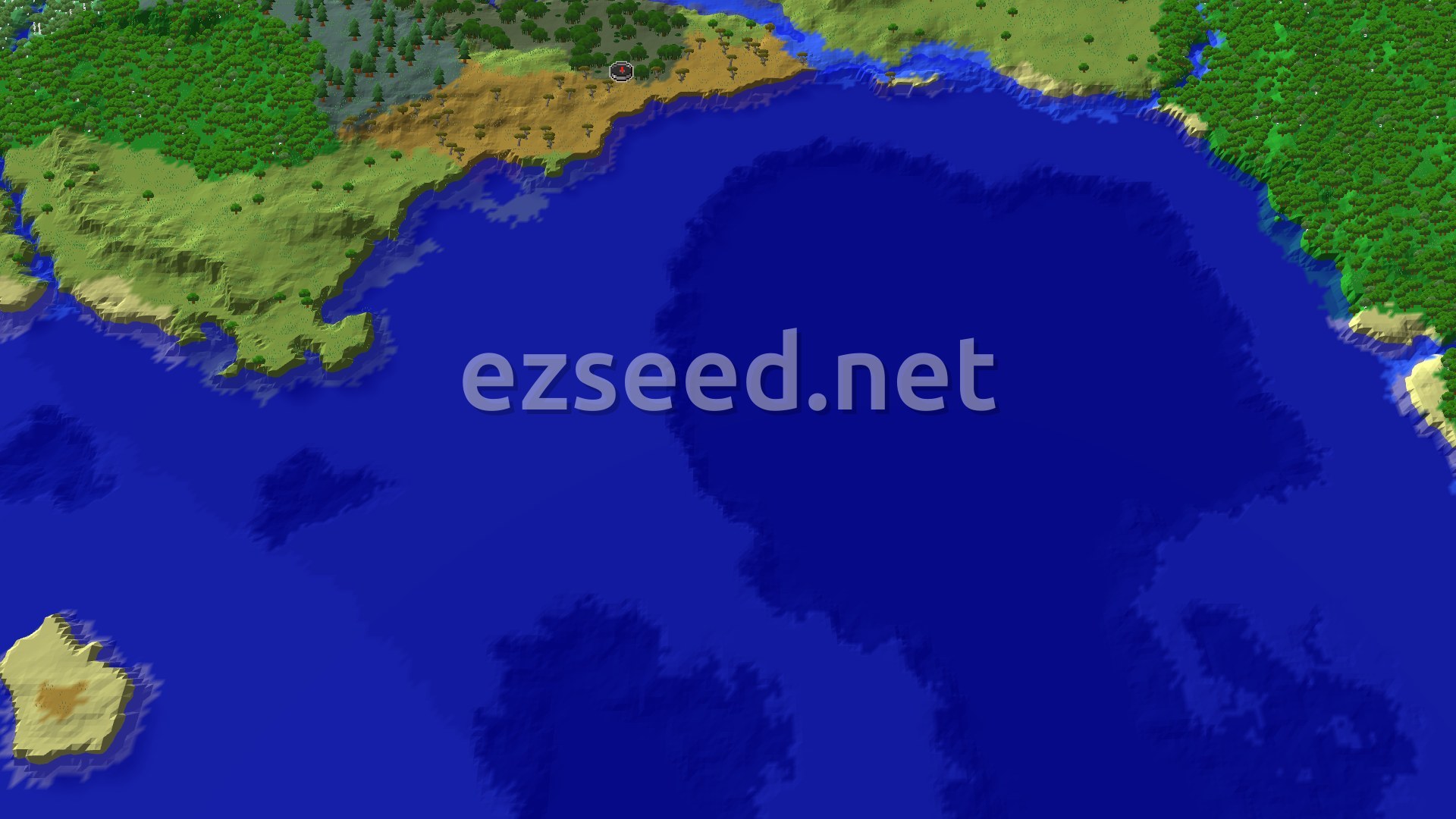 Aerial Minecraft seed map — Windswept Savanna Spawn with Nearby Trial Chambers