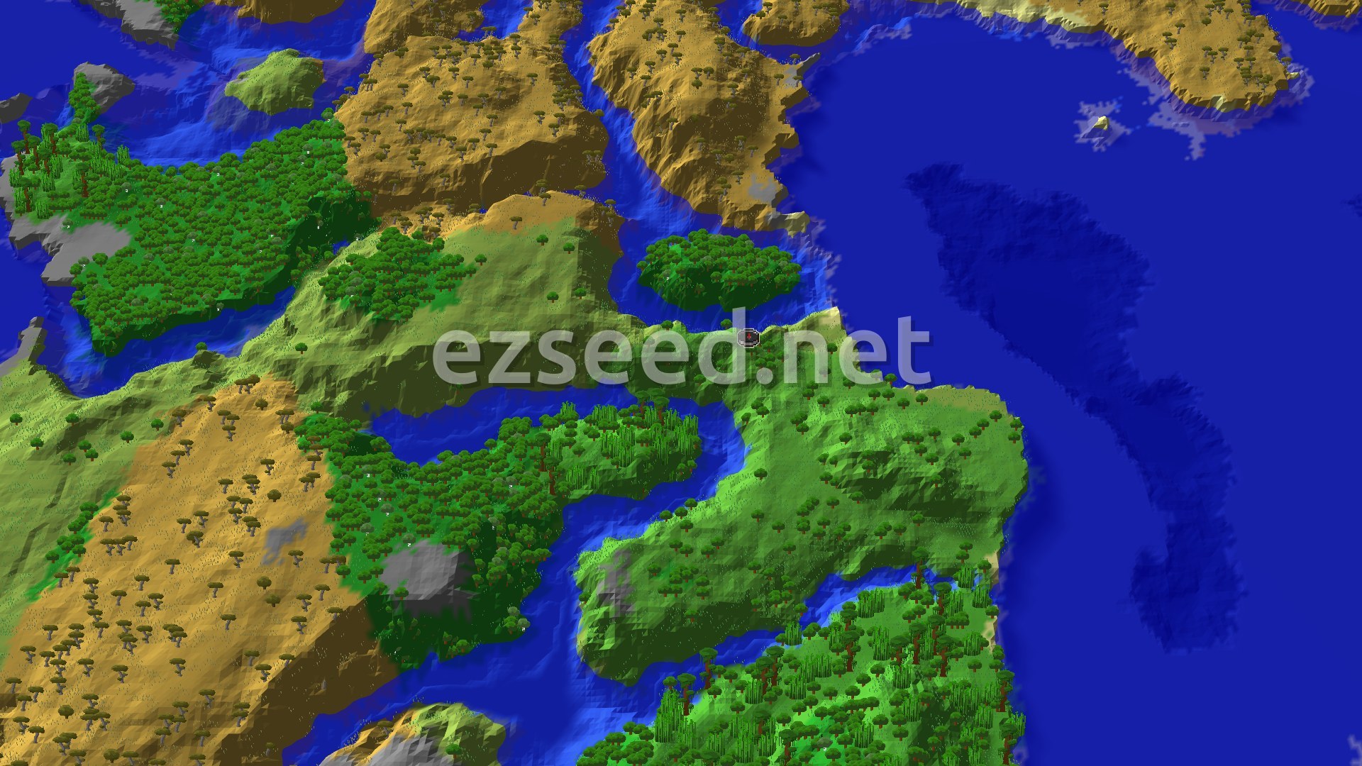 Aerial Minecraft seed map — Ancient City Not Far From Sparse Jungle Spawn