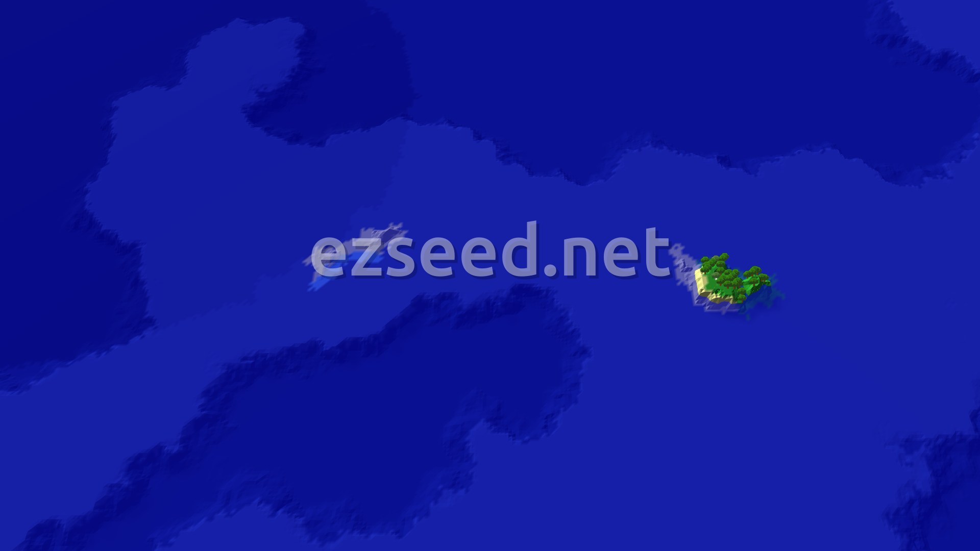 Aerial Minecraft seed map — Island Jungle Start with Nearby Village