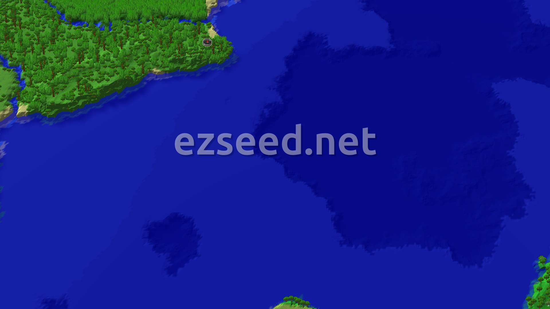 Aerial Minecraft seed map — A Jungle Coastal Spawn with Nearby Trials and Temples