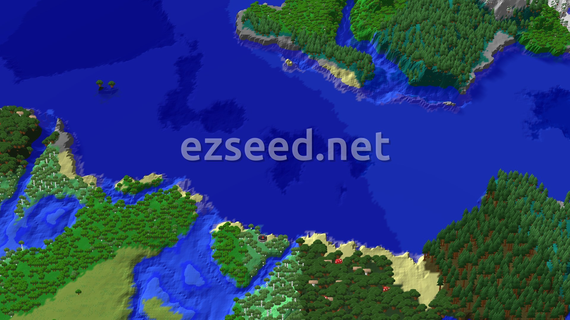 Aerial Minecraft seed map — Birch Forests and Coastal Explorations