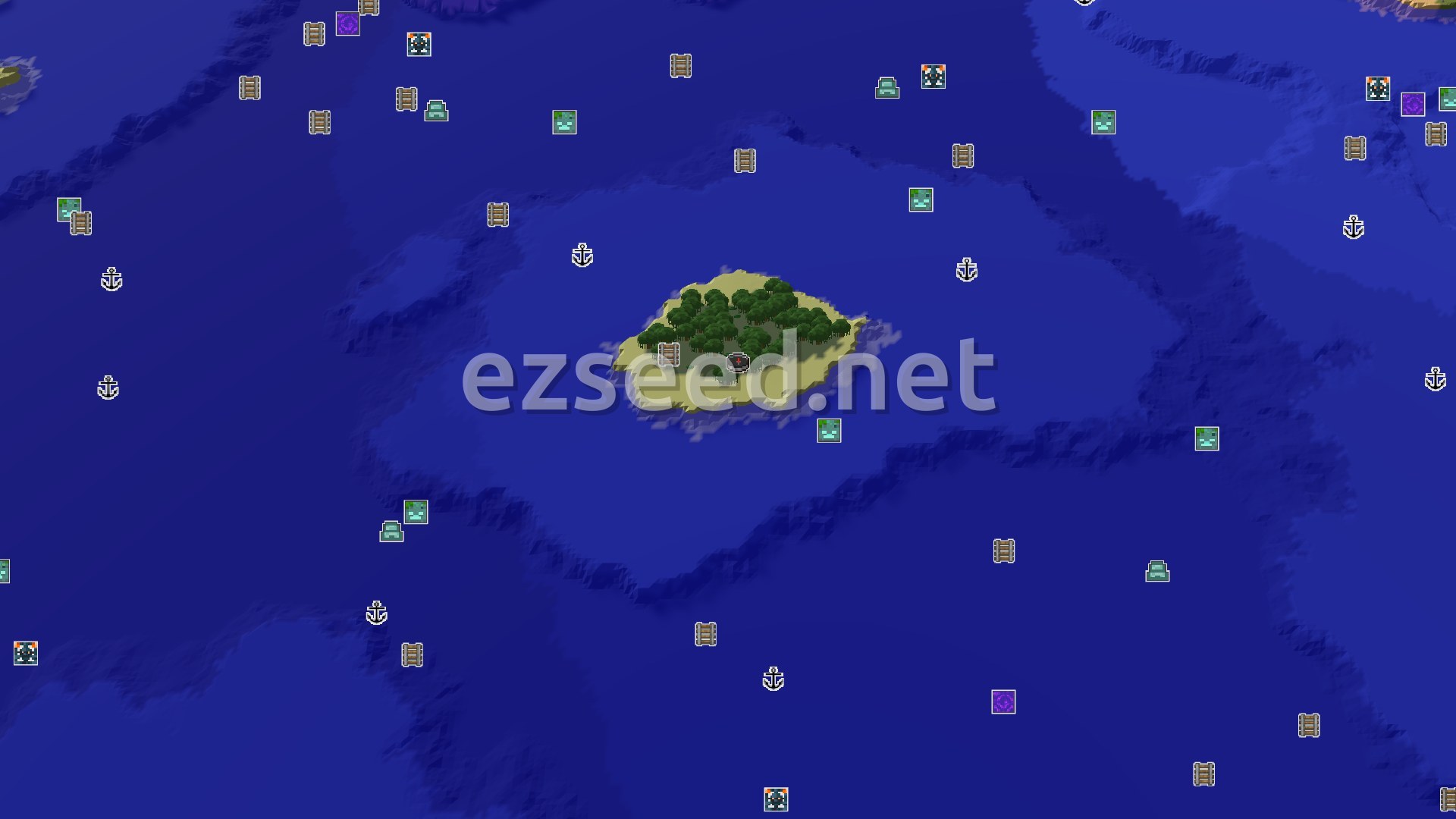 Aerial Minecraft seed map — Island Start, Ocean of Opportunities