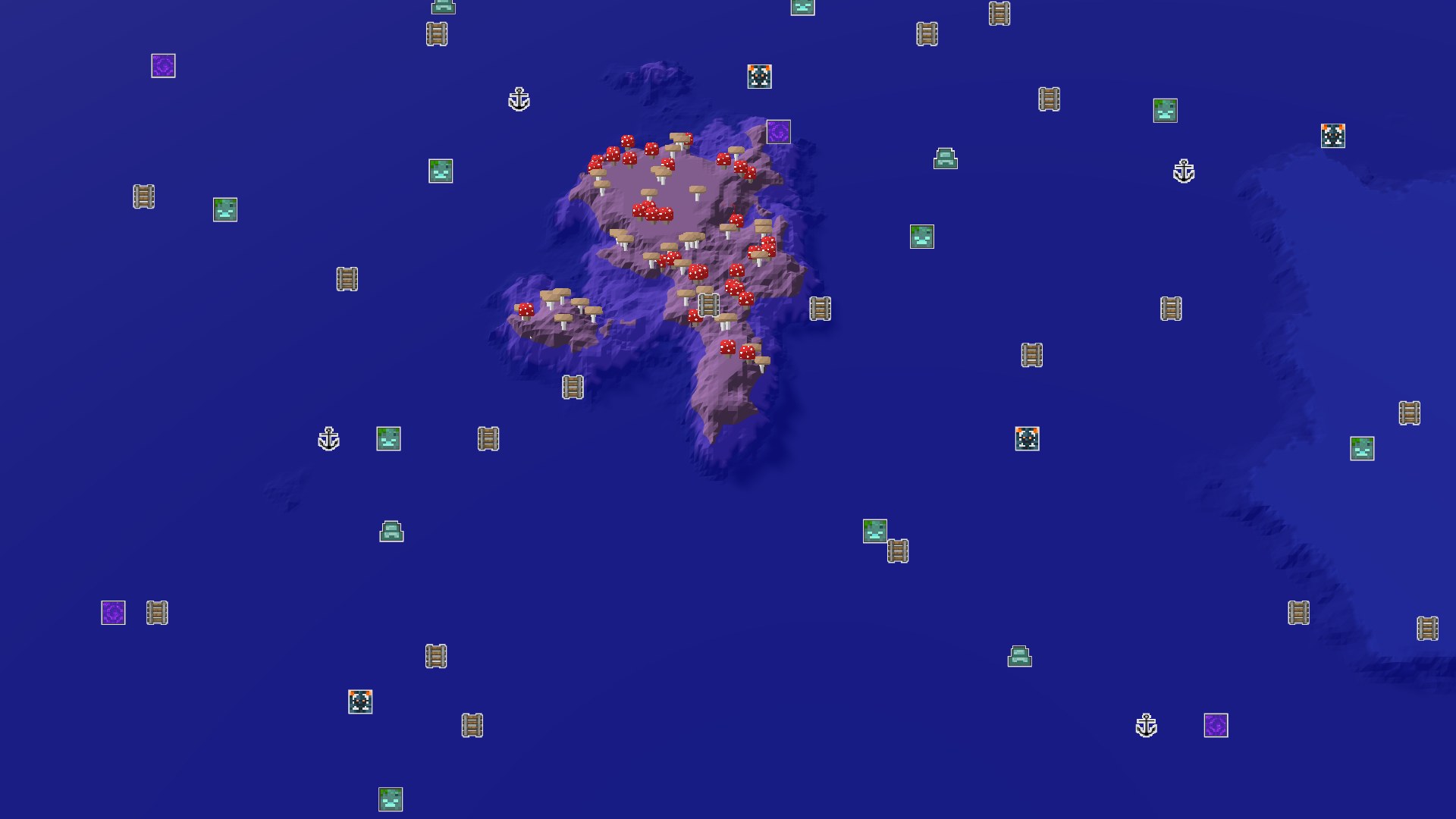 Aerial Minecraft seed map — Jungle Start with a Stronghold and Trial Chambers