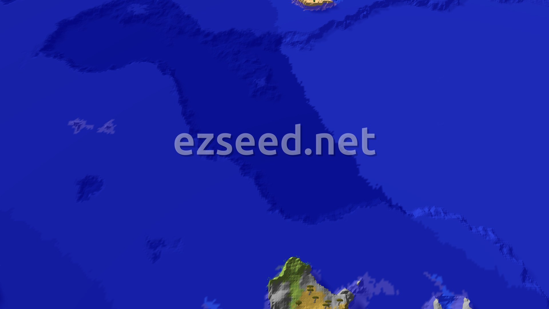 Aerial Minecraft seed map — Savanna Spawn with a Close Shipwreck and Ocean