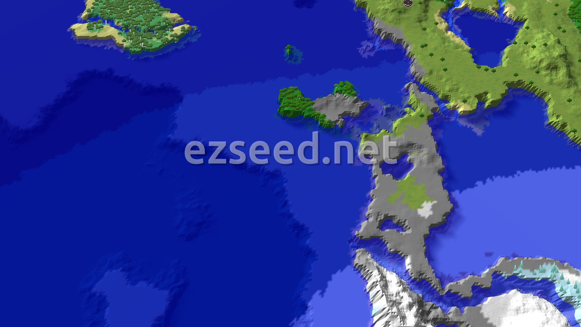 Aerial Minecraft seed map — Spawn Near a Flower Forest and Trial Chambers