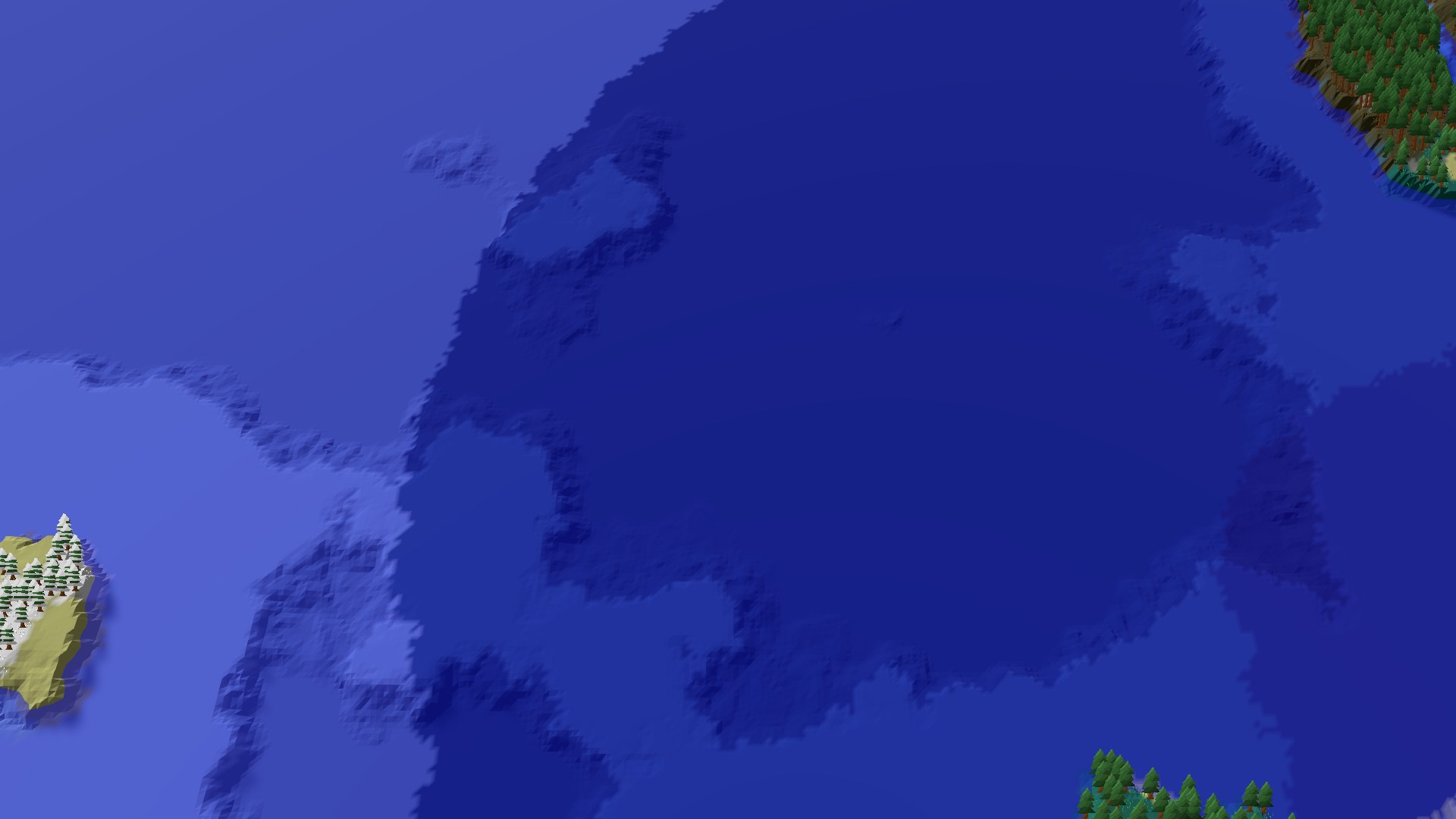Aerial Minecraft seed map — A Taiga Spawn with Nearby Ocean Adventures