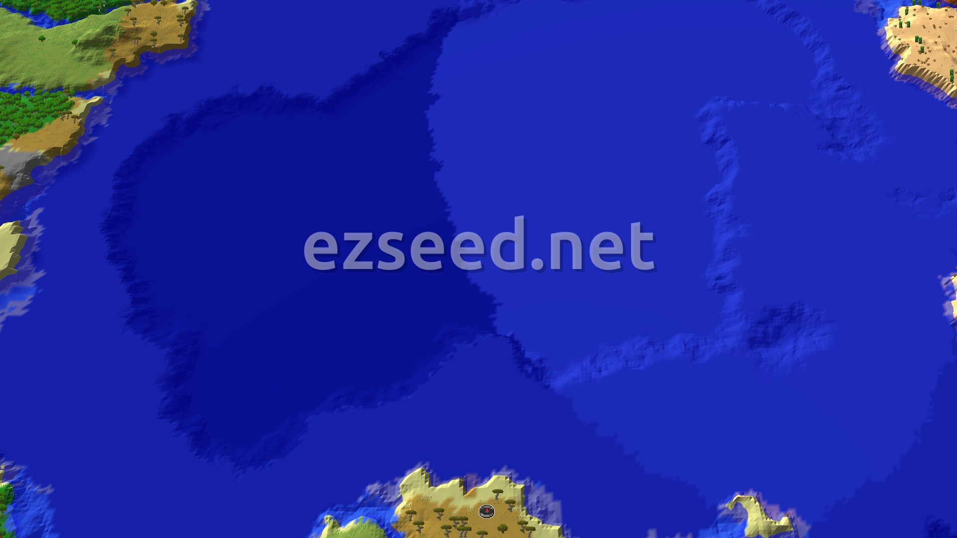 Aerial Minecraft seed map — Savanna Start with Nearby Trial Chambers