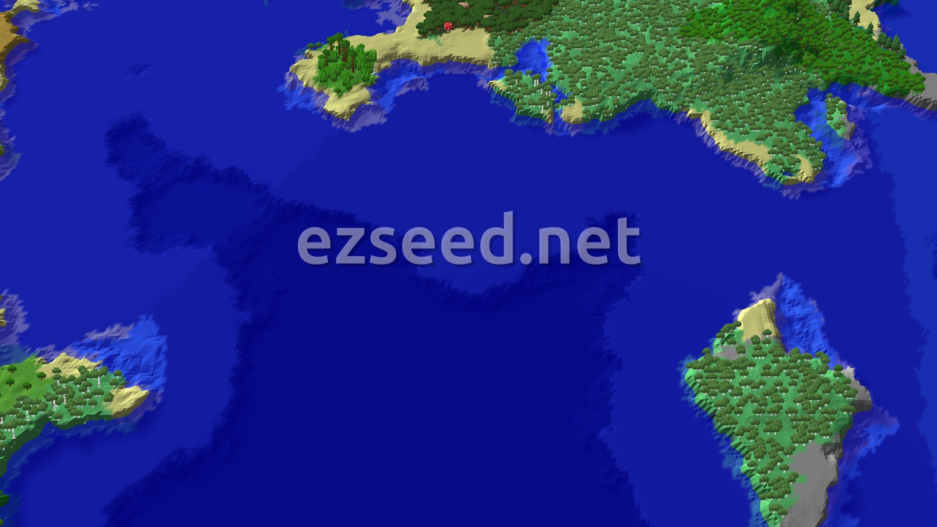 Aerial Minecraft seed map — Spawn in a Forest with Nearby Snowy Slopes
