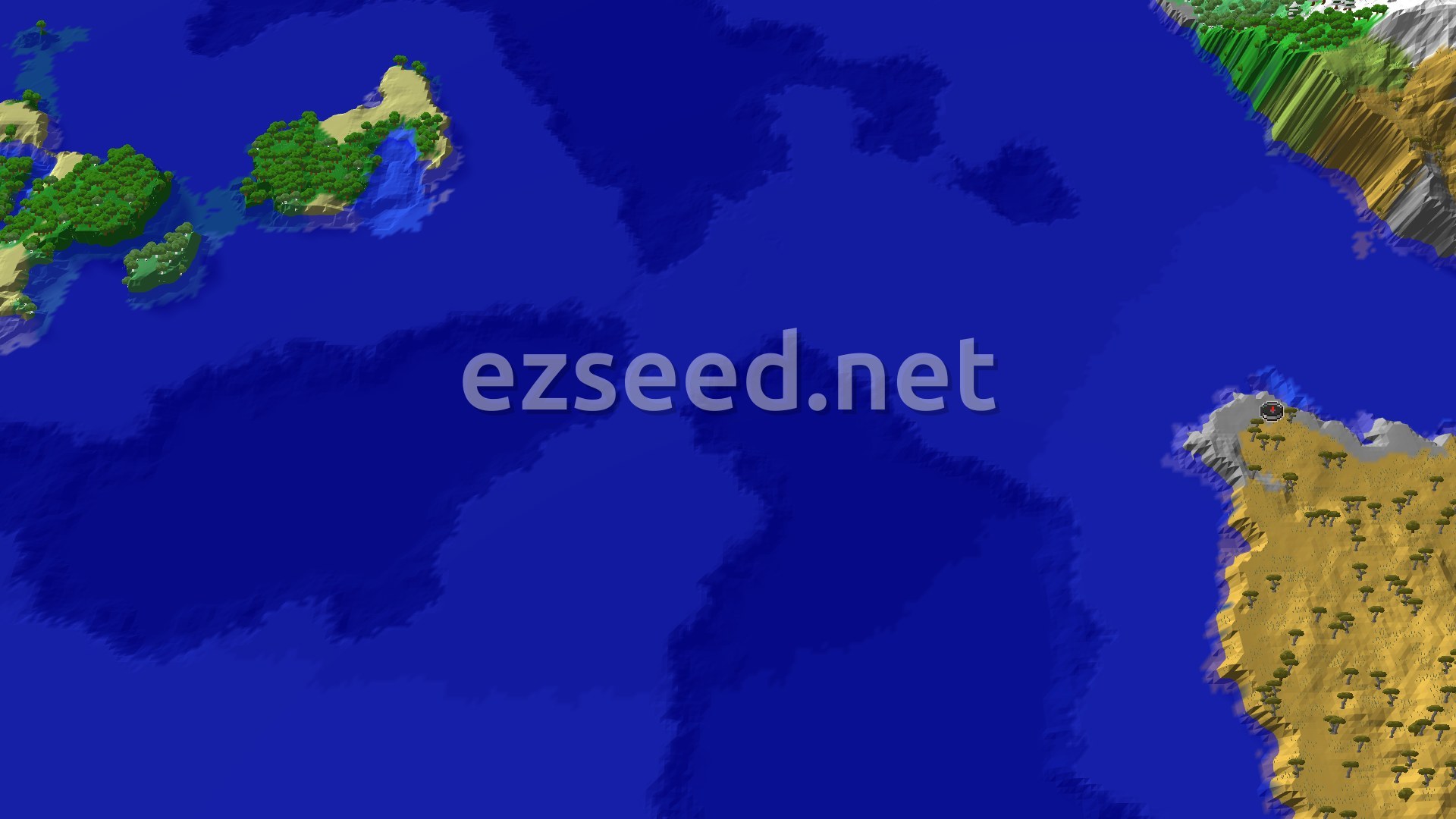 Aerial Minecraft seed map — Savanna Spawn with Close Trial Chambers