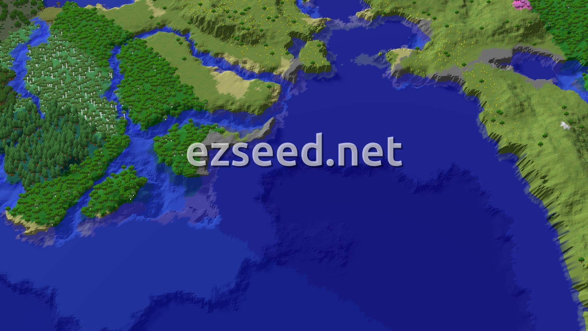 Aerial Minecraft seed map — A Sunflower Plains Spawn With Quick Underground Access