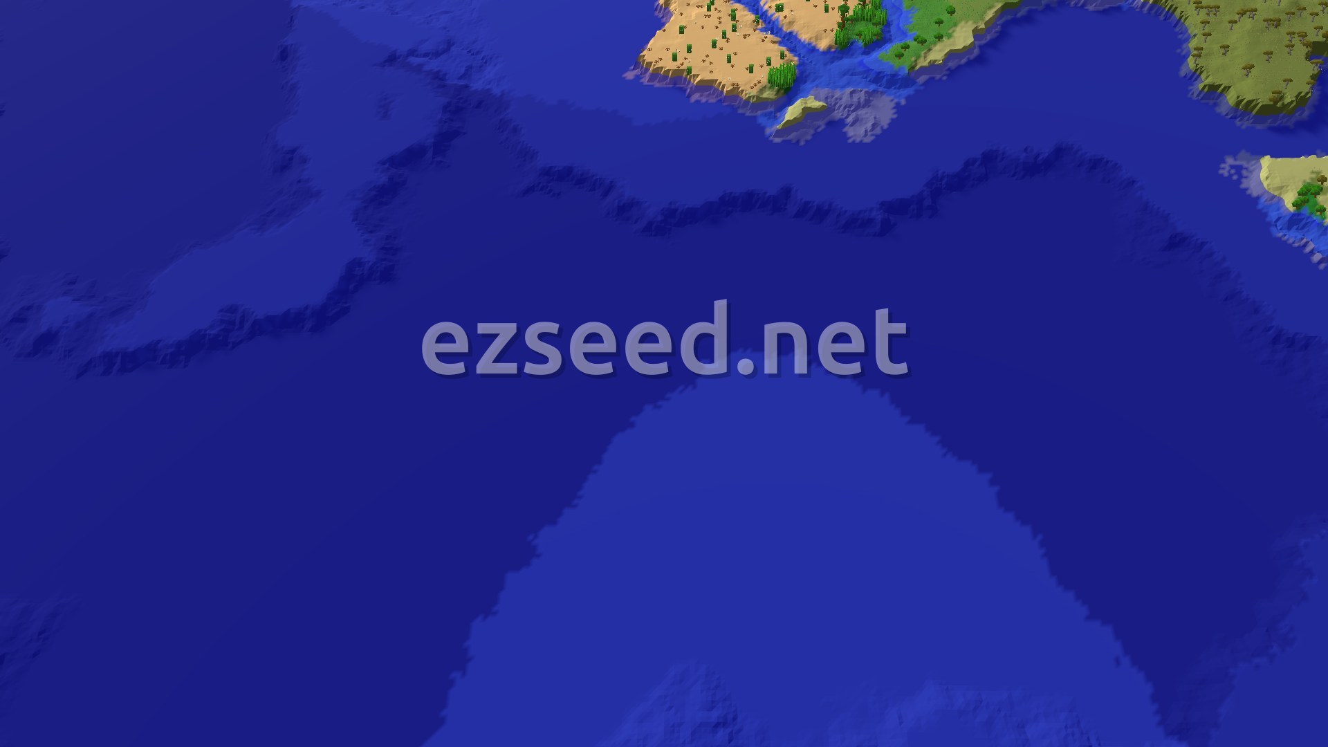 Aerial Minecraft seed map — Desert Spawn with Nearby Village and Jungle Biomes