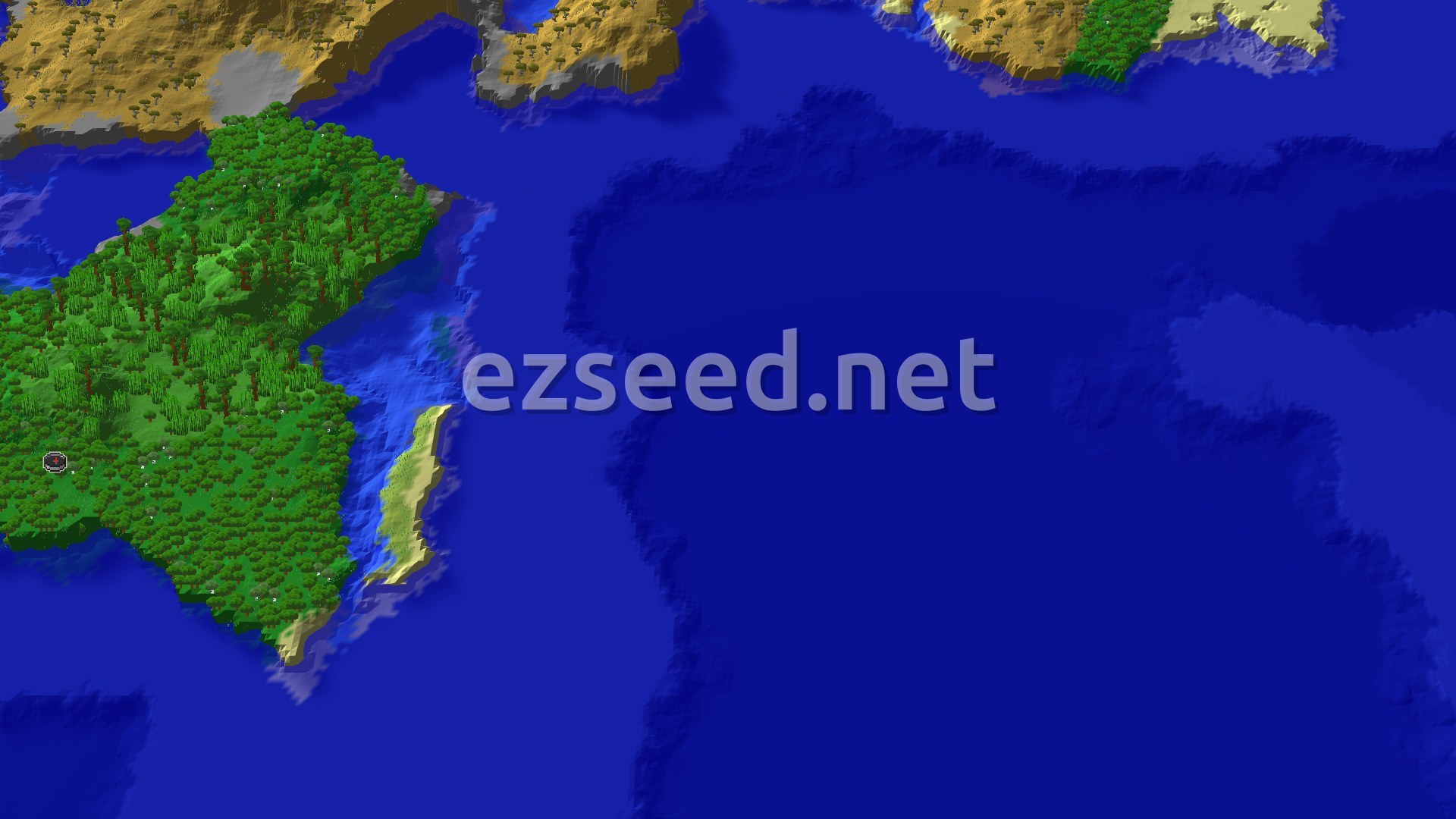 Aerial Minecraft seed map — Forest Spawn with Close Trial Chambers