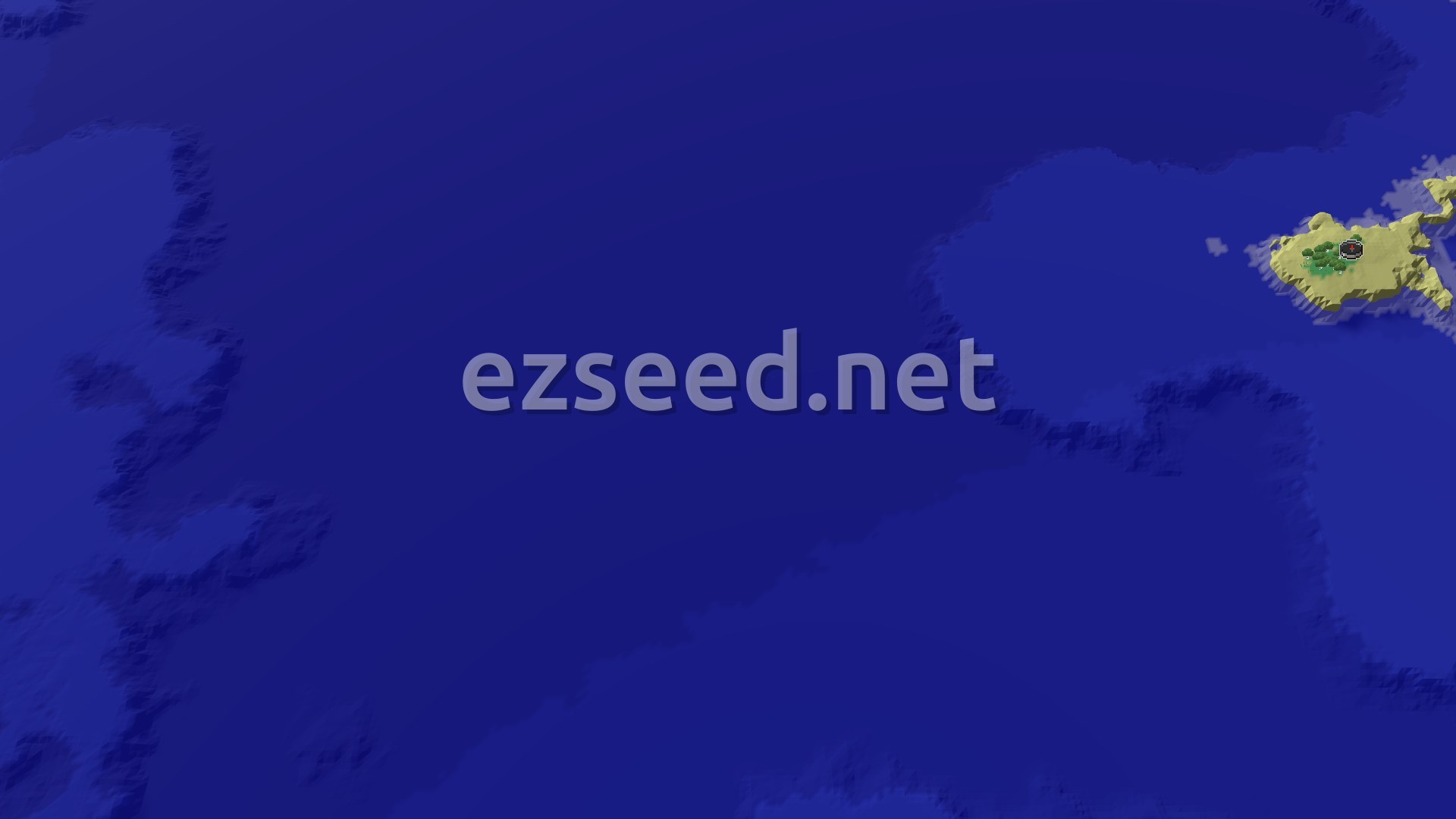 Aerial Minecraft seed map — An Island Start with Immediate Underground Access