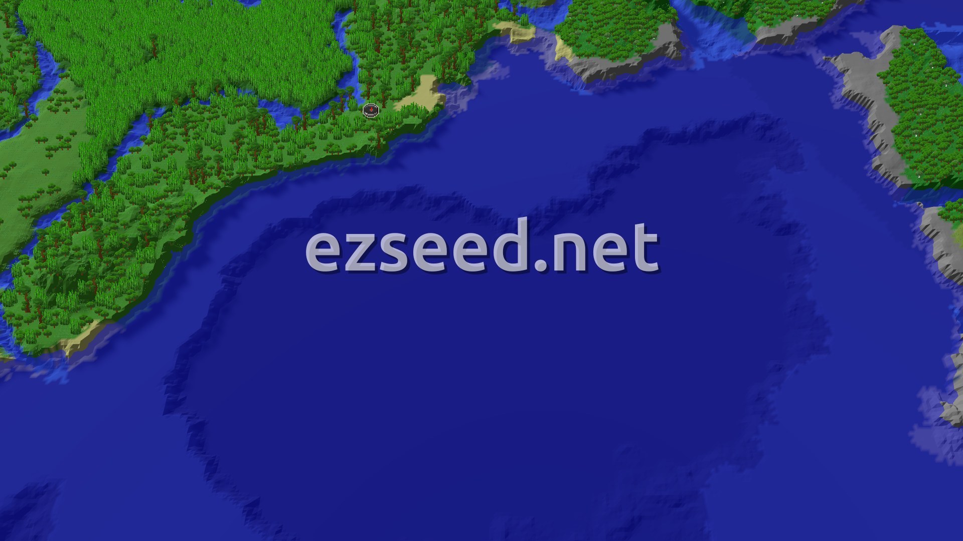 Aerial Minecraft seed map — Spawn in a Lush Jungle with Many Nearby Structures