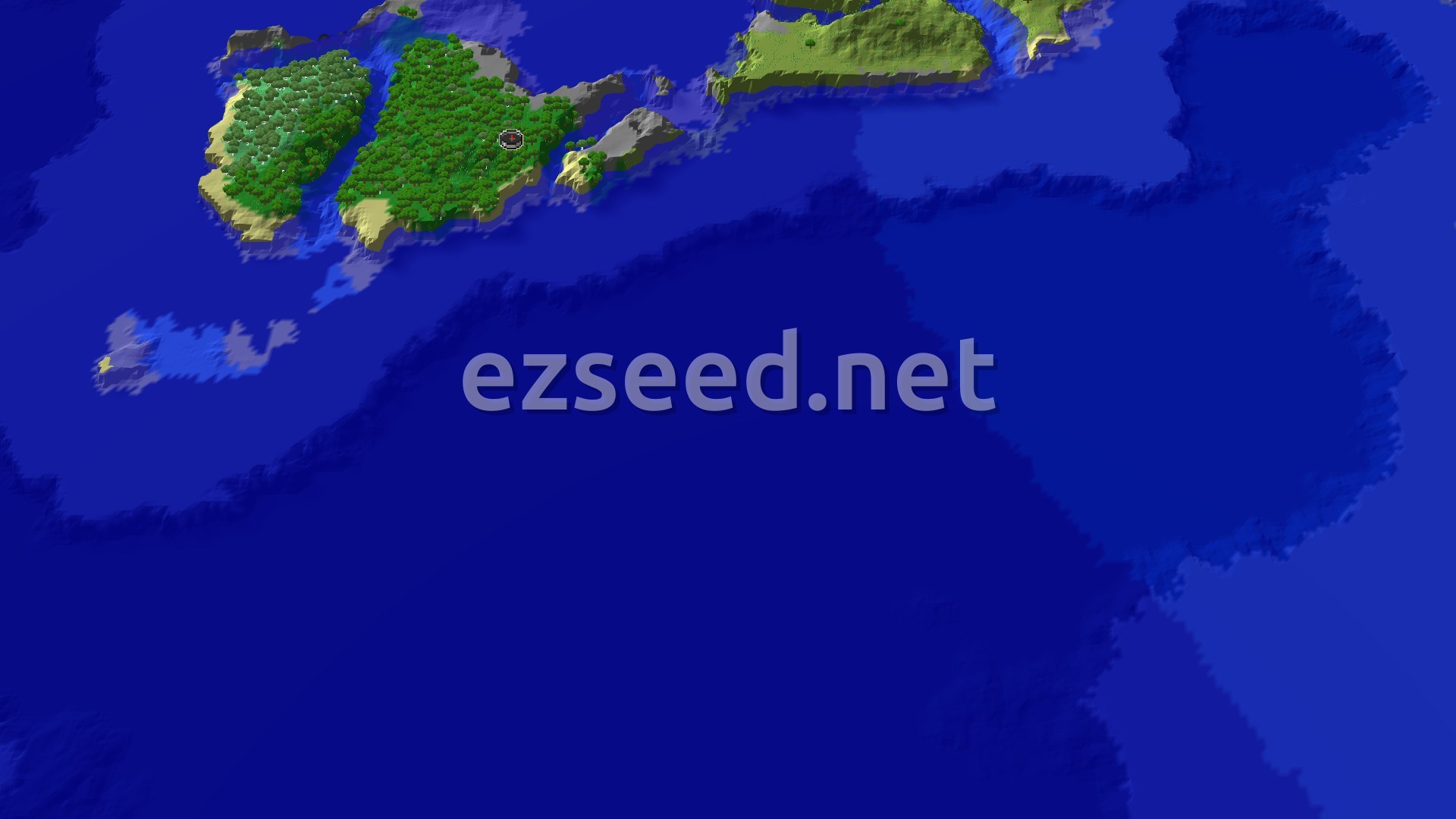 Aerial Minecraft seed map — Forest Island Spawn Near Trial Chambers