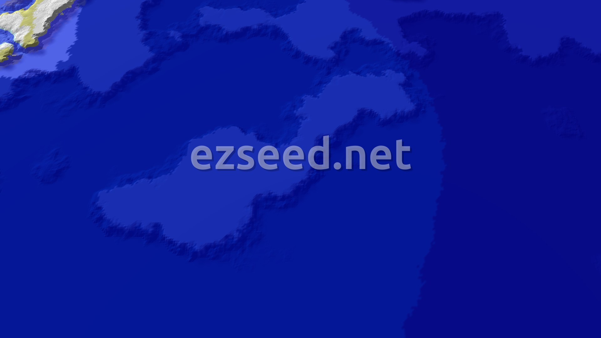 Aerial Minecraft seed map — Snowy Taiga and Ice Spikes near a Plains Spawn