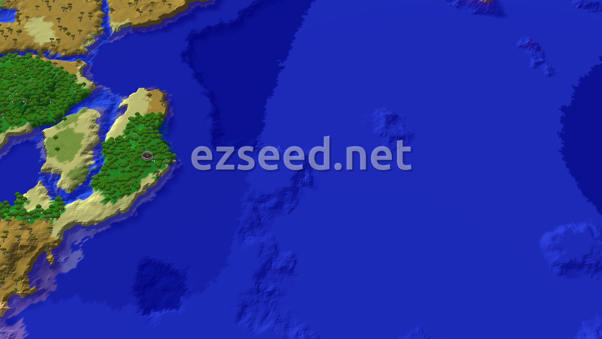 Aerial Minecraft seed map — Trial Chambers at Spawn: Explore a Coastal Forest World