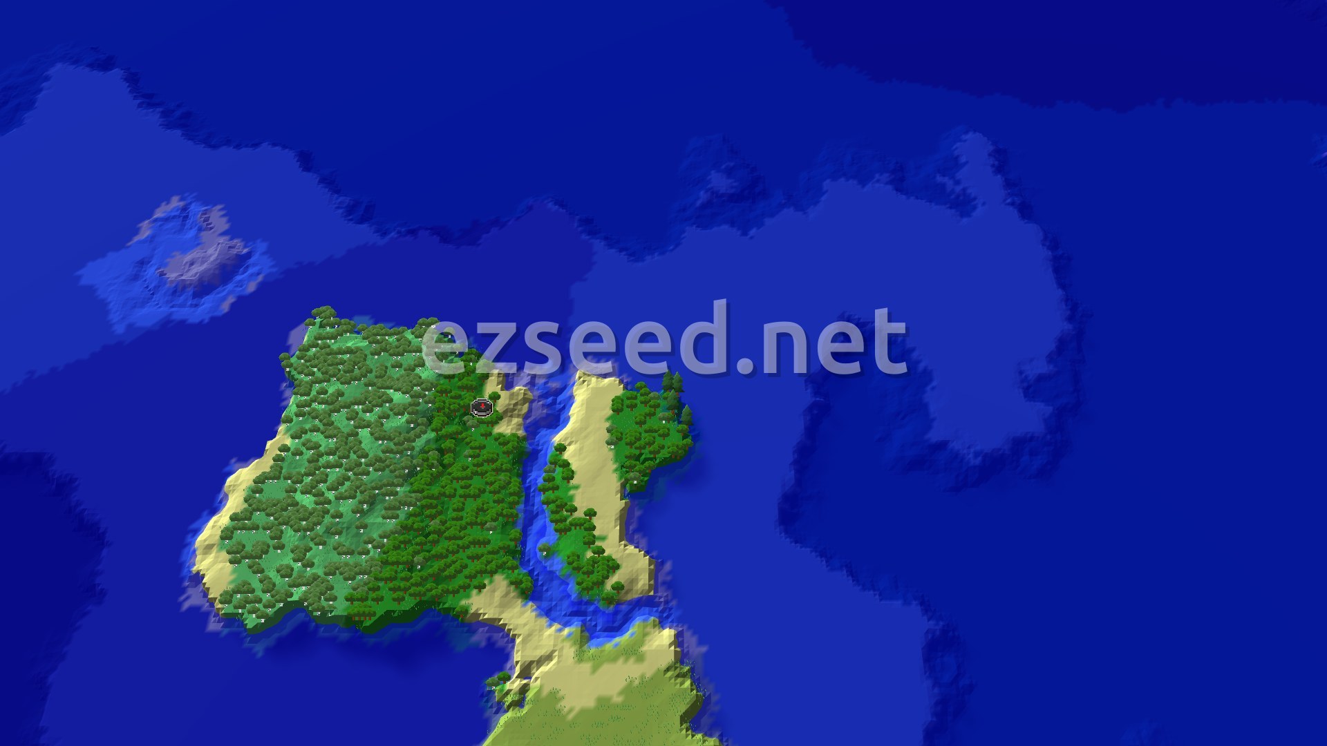Aerial Minecraft seed map — Trial Chambers Near a Forest Spawn