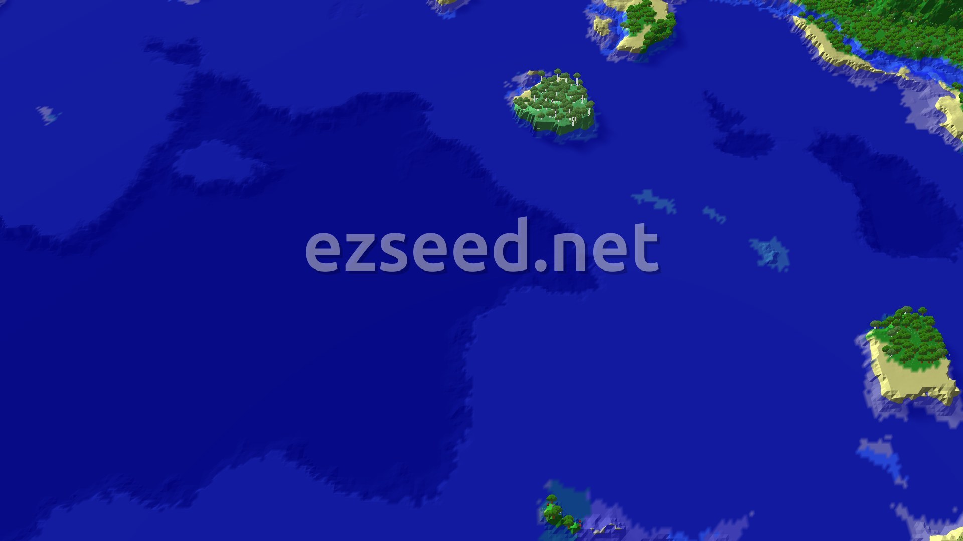 Aerial Minecraft seed map — Spawn in Plains with Ocean Ruins Nearby