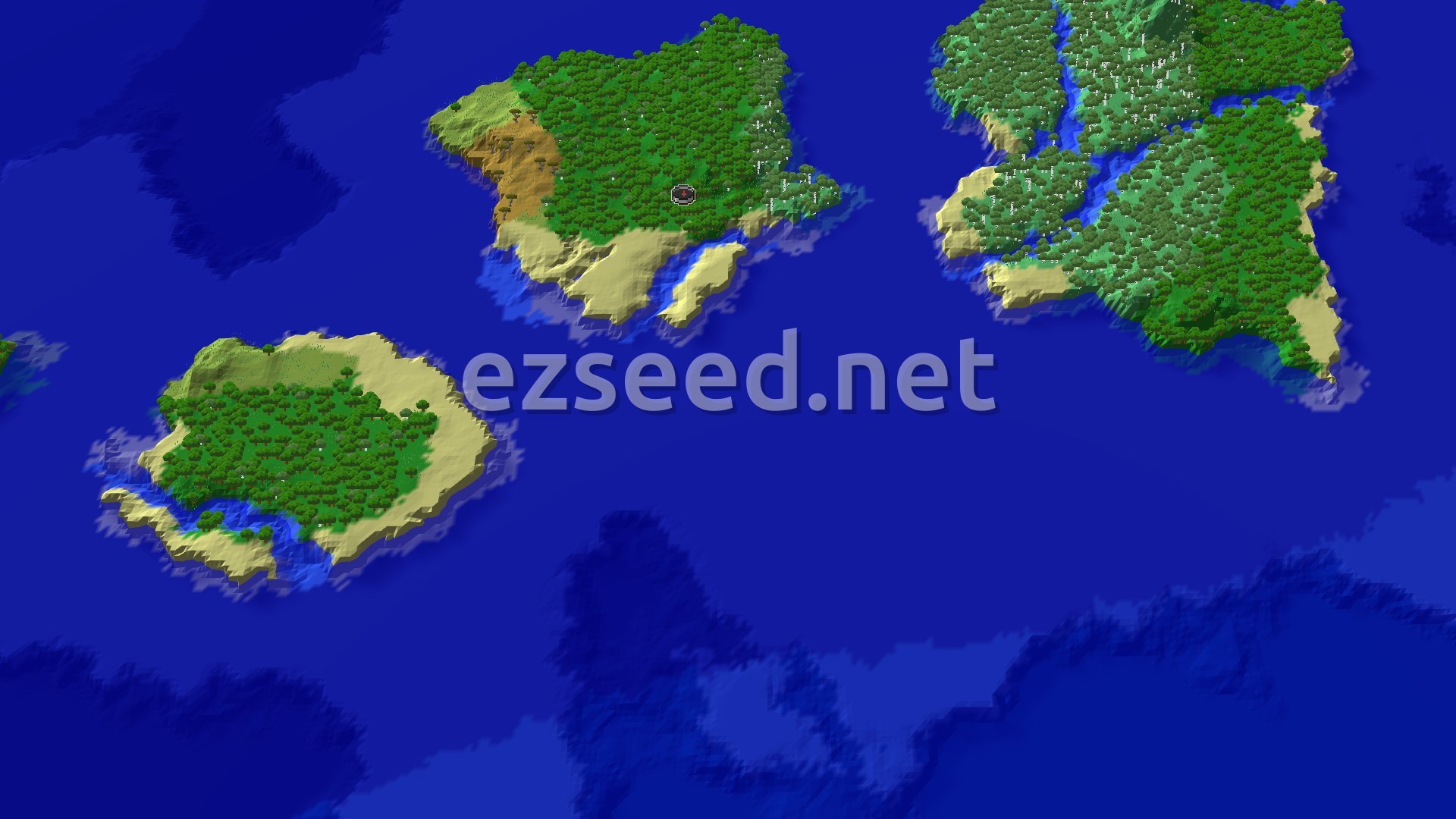 Aerial Minecraft seed map — Island Hopping and Ocean Exploration