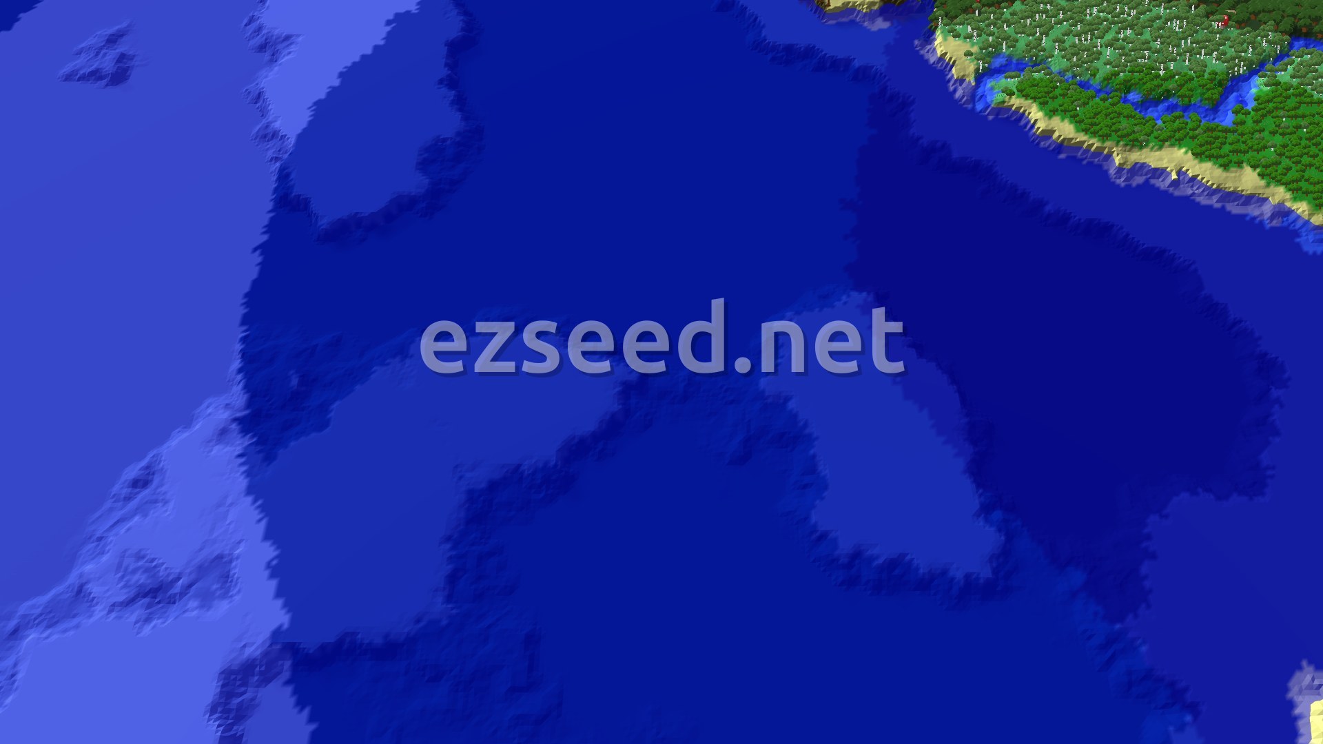 Aerial Minecraft seed map — Spawn in Snowy Plains, with an Igloo and Trial Chambers Nearby