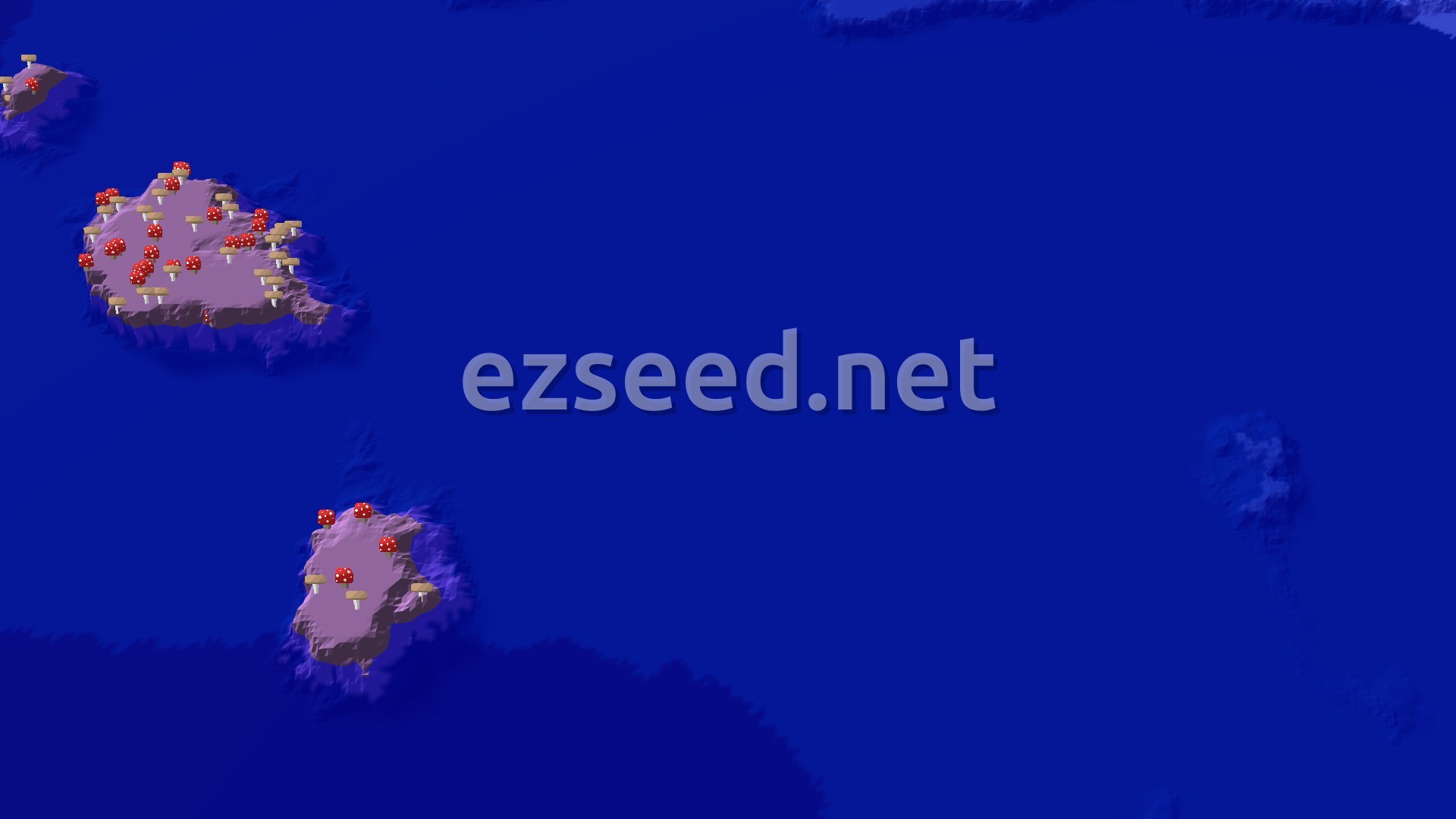 Aerial Minecraft seed map — Mushroom Fields and Ocean Monument Seed
