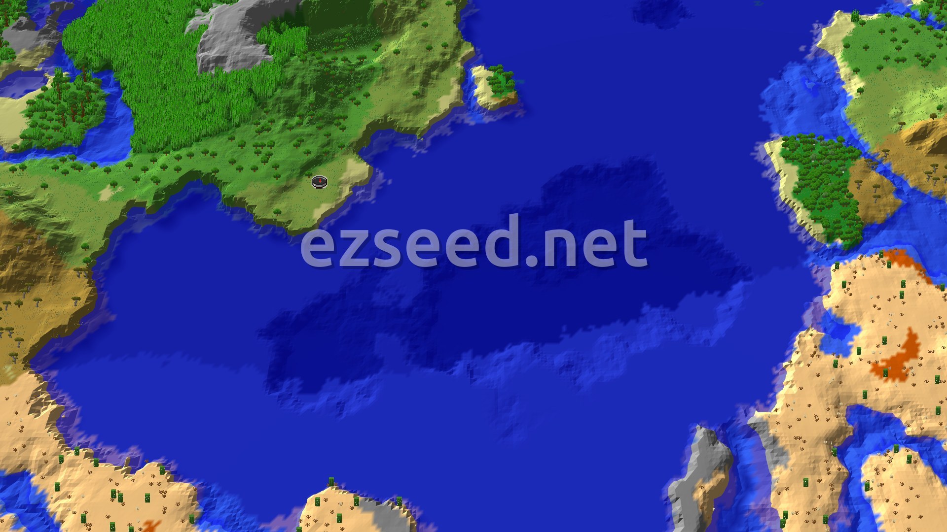 Aerial Minecraft seed map — Bamboo Jungle Near Plains Spawn