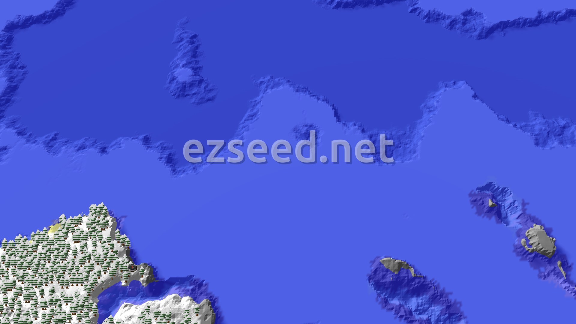 Aerial Minecraft seed map — A Cold Start With Close Trials and Distant Ancient Cities