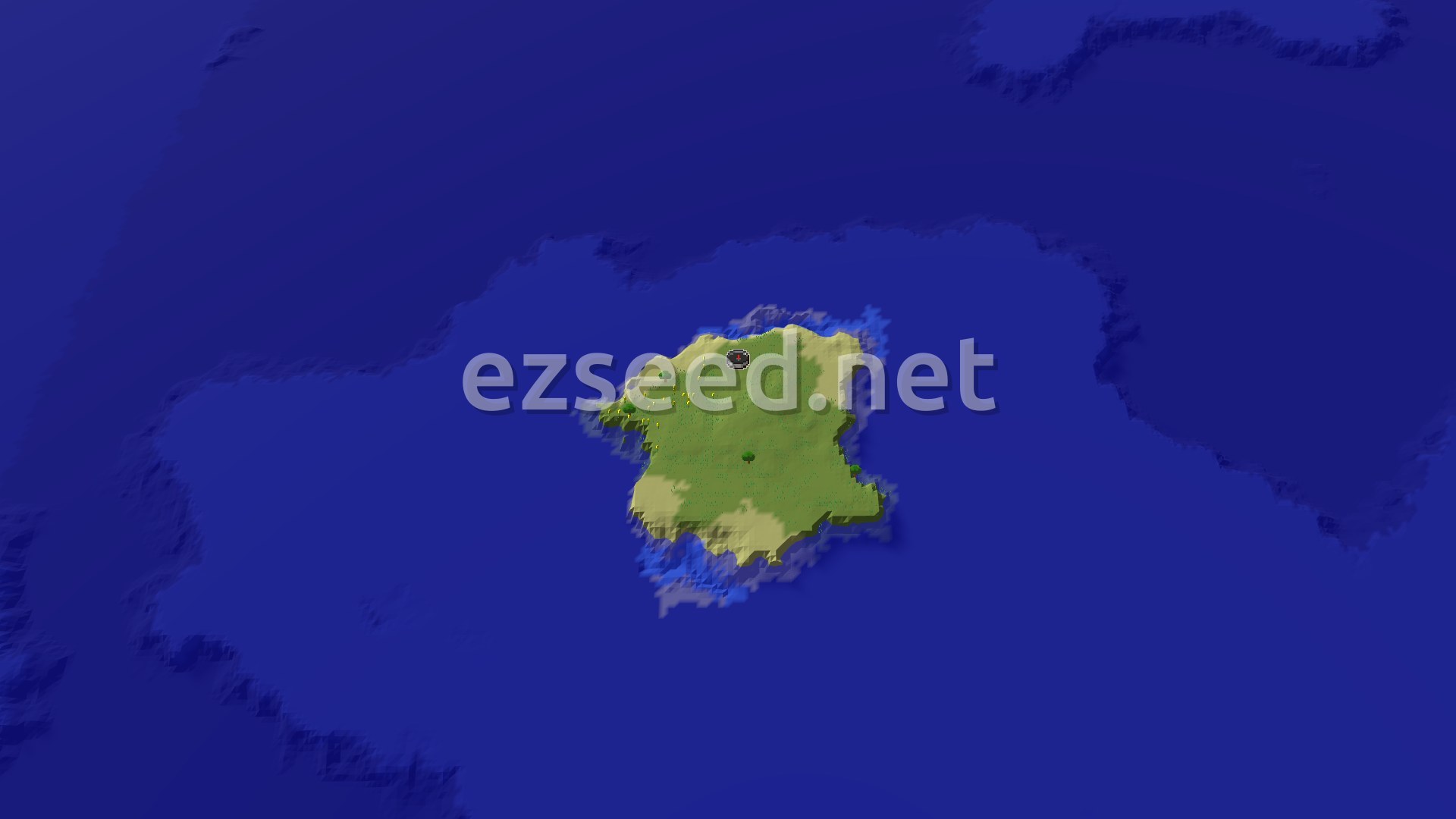 Aerial Minecraft seed map — An Island Start with a Close Trial Chambers