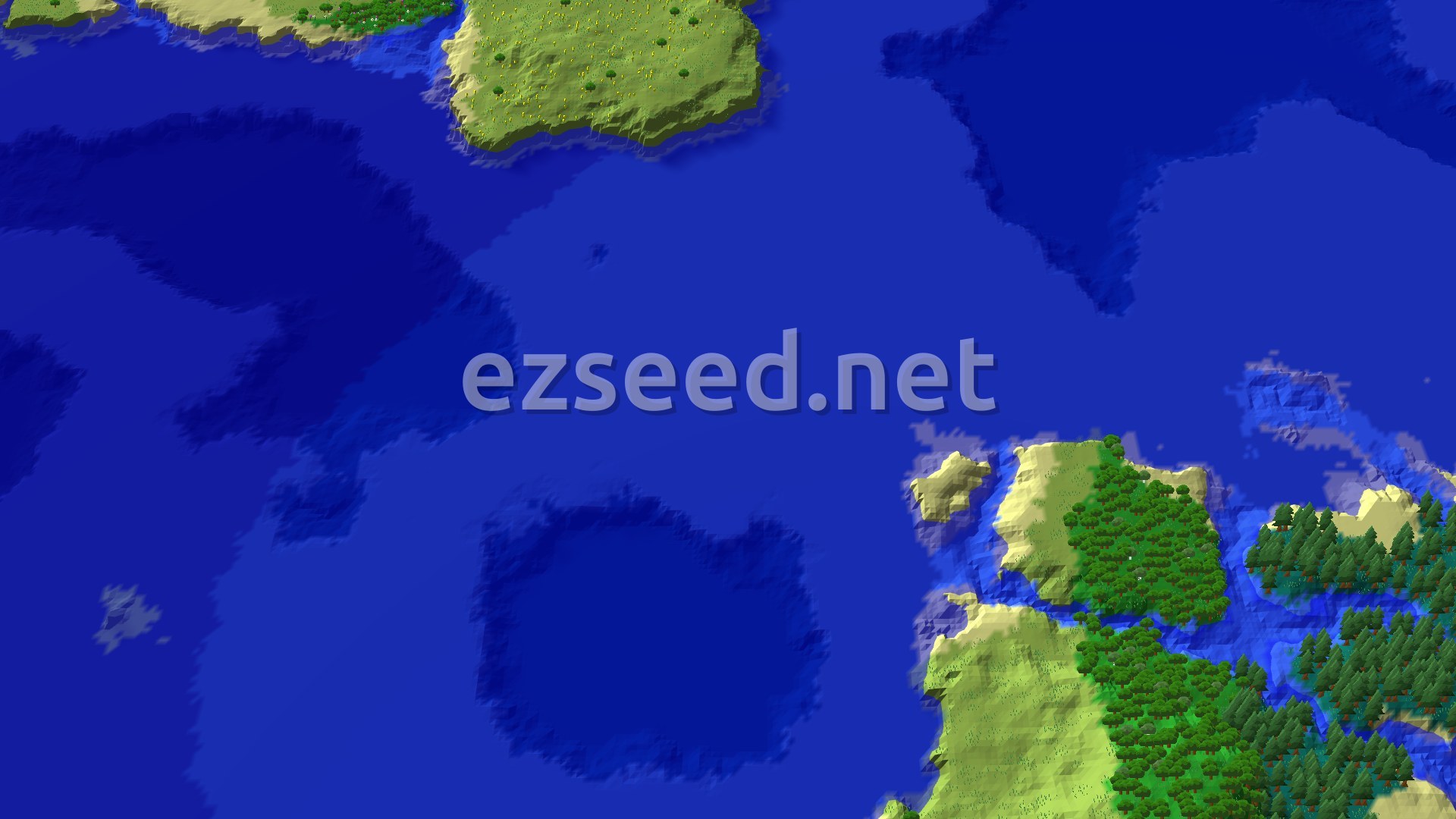 Aerial Minecraft seed map — Trial Chambers and Nether Fortress Near Spawn
